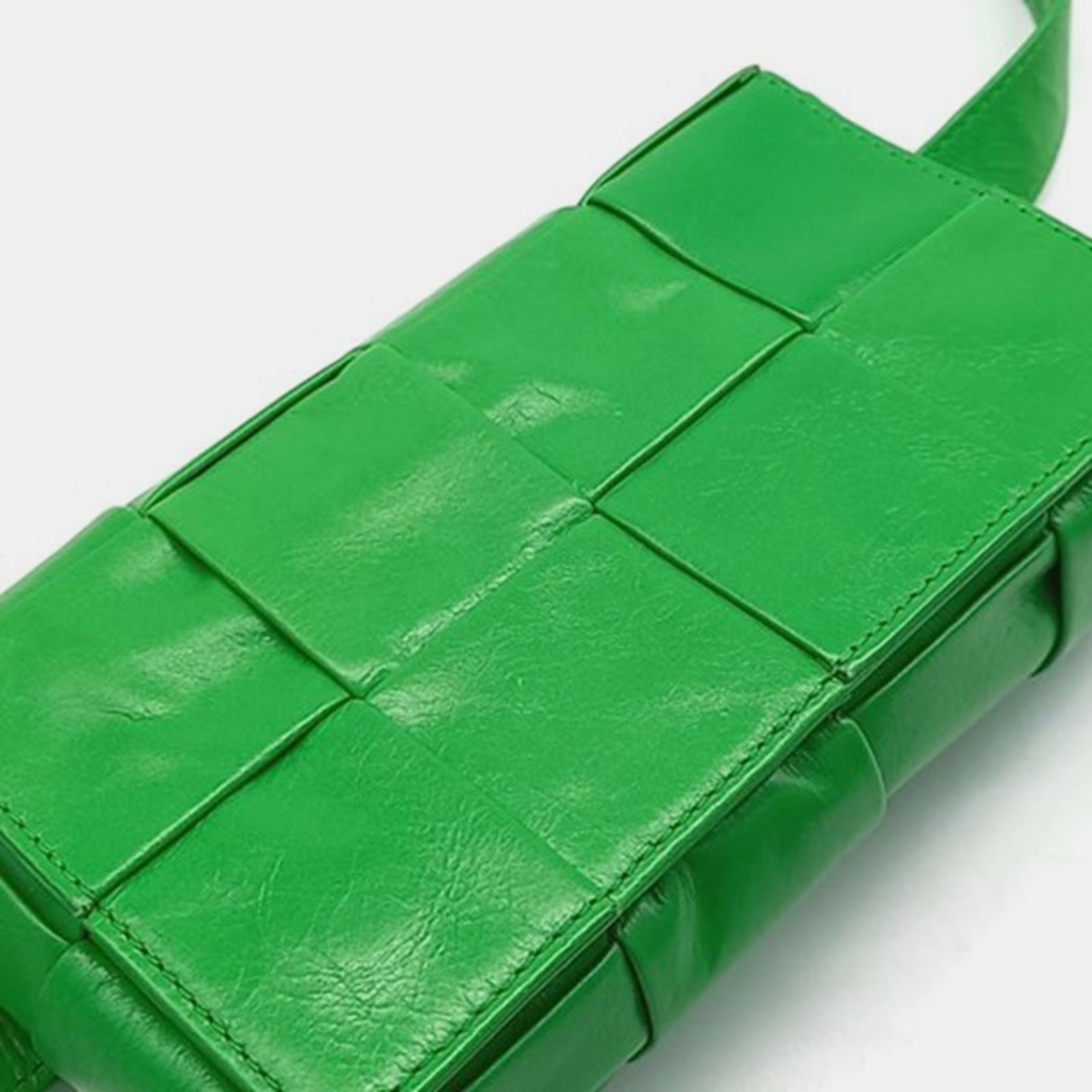 Bottega Veneta Green Leather Candy Cassette Belt Bag