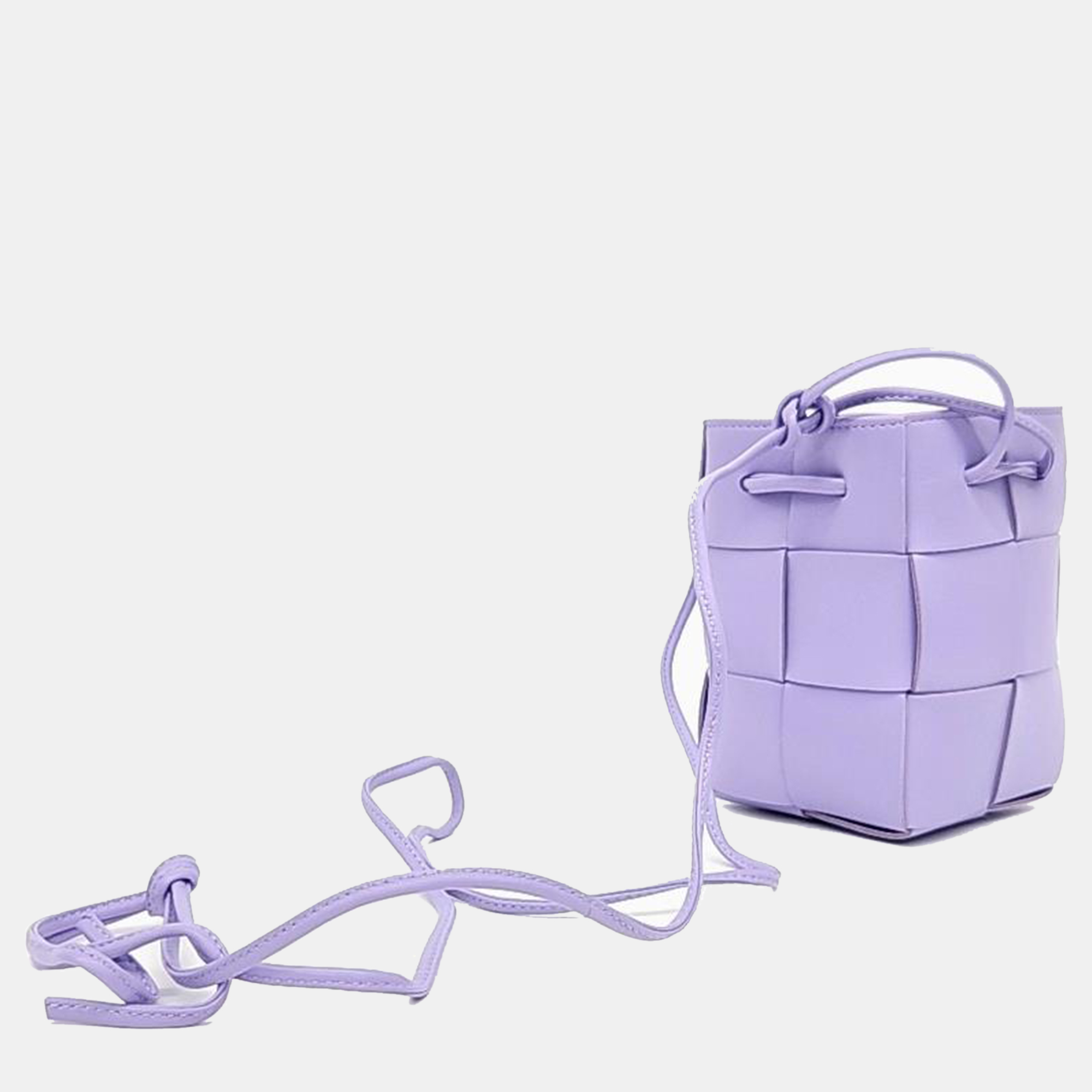 Bottega Veneta Purple Leather Cassette Bucket Bag