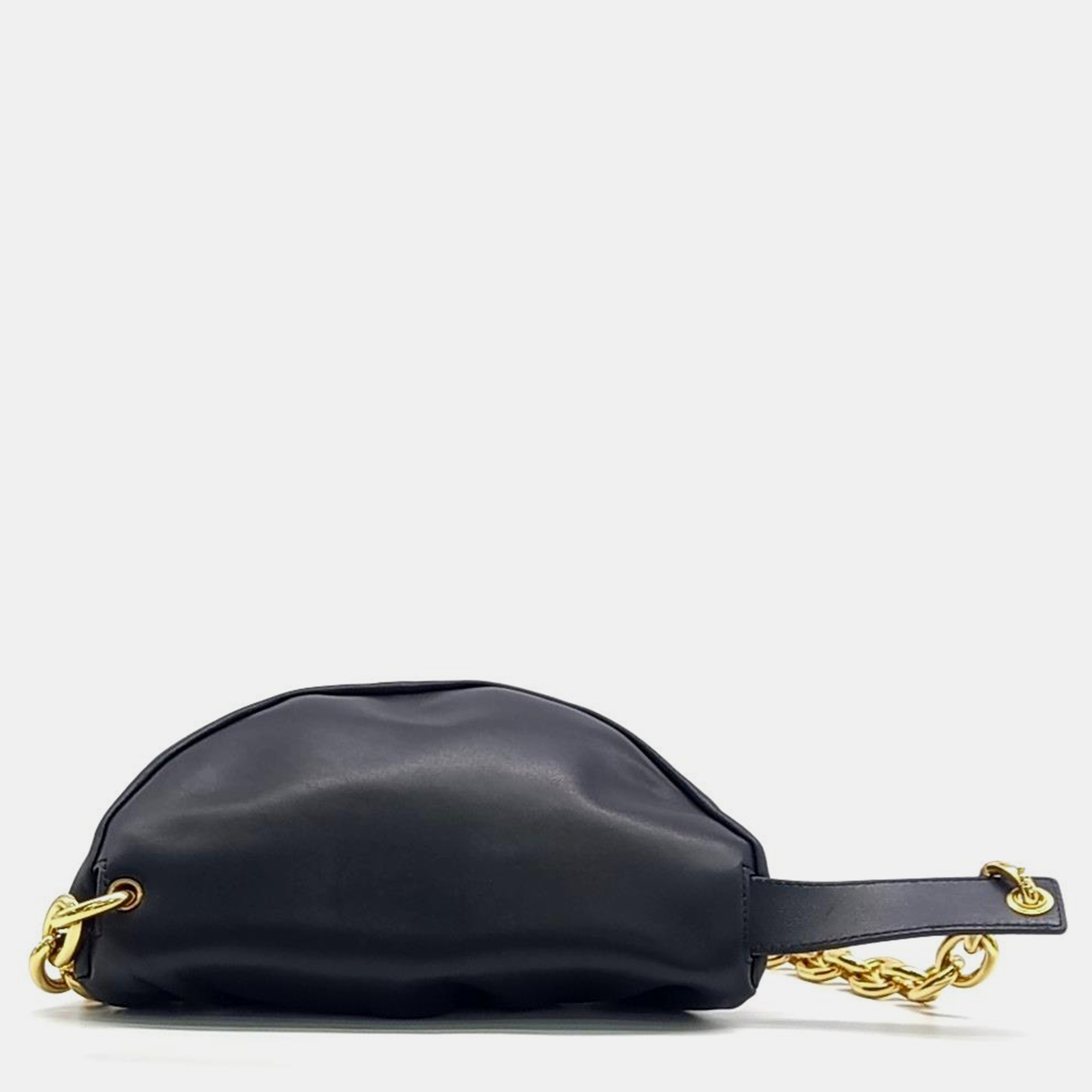 Bottega Veneta Black Leather The Belt Chain Pouch