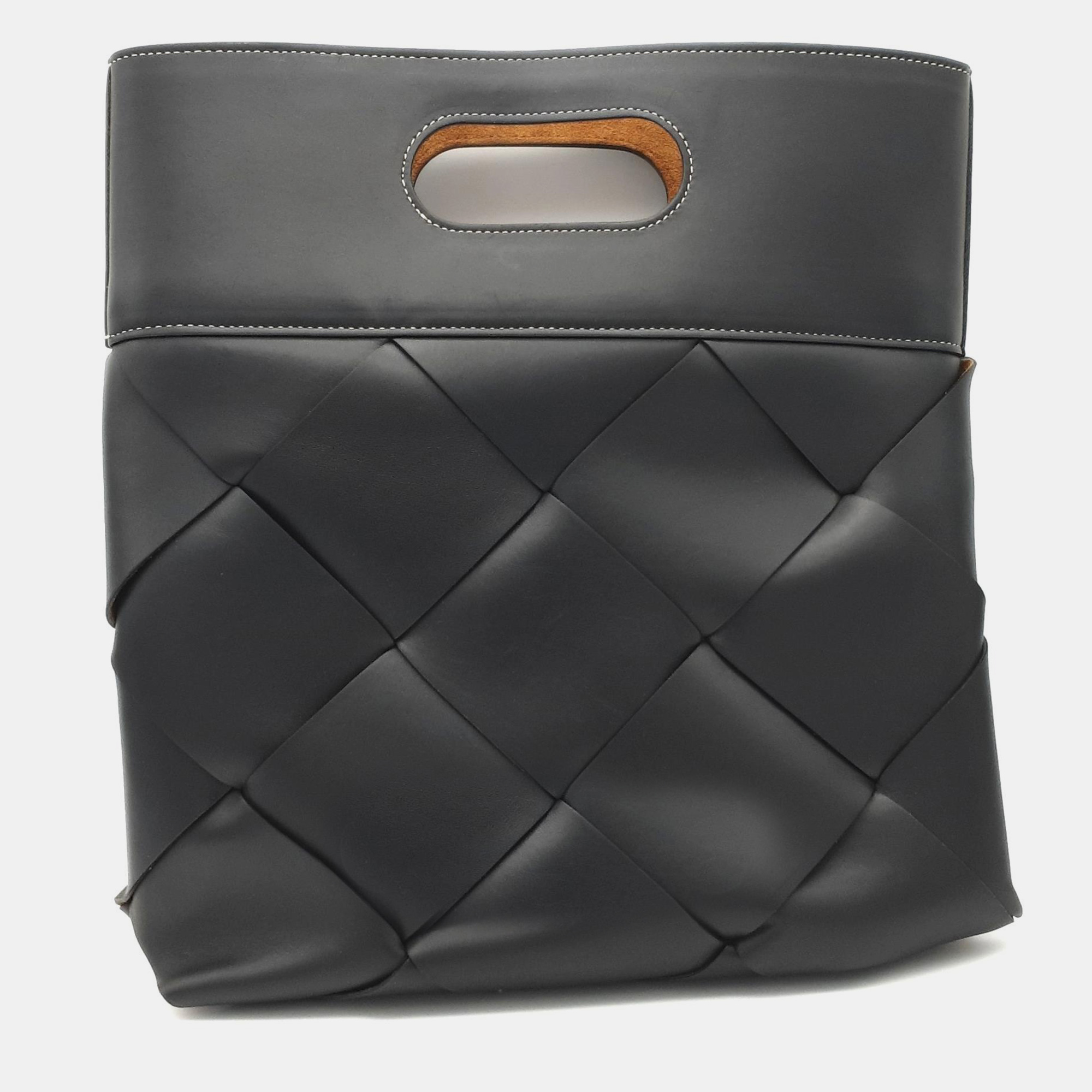 Bottega Veneta Black Leather Small Slip Tote Bag