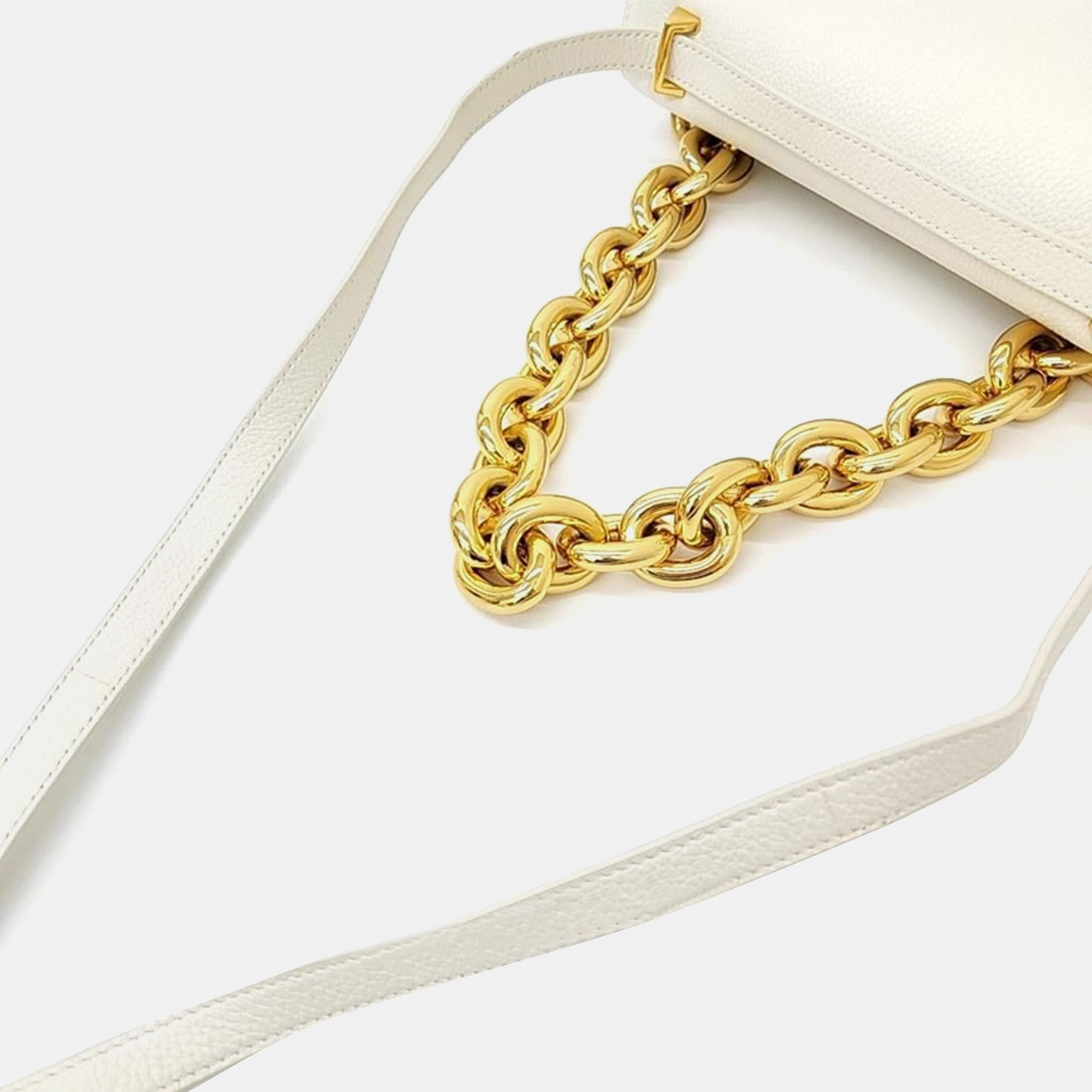 Bottega Veneta White Leather Mount Shoulder Bag