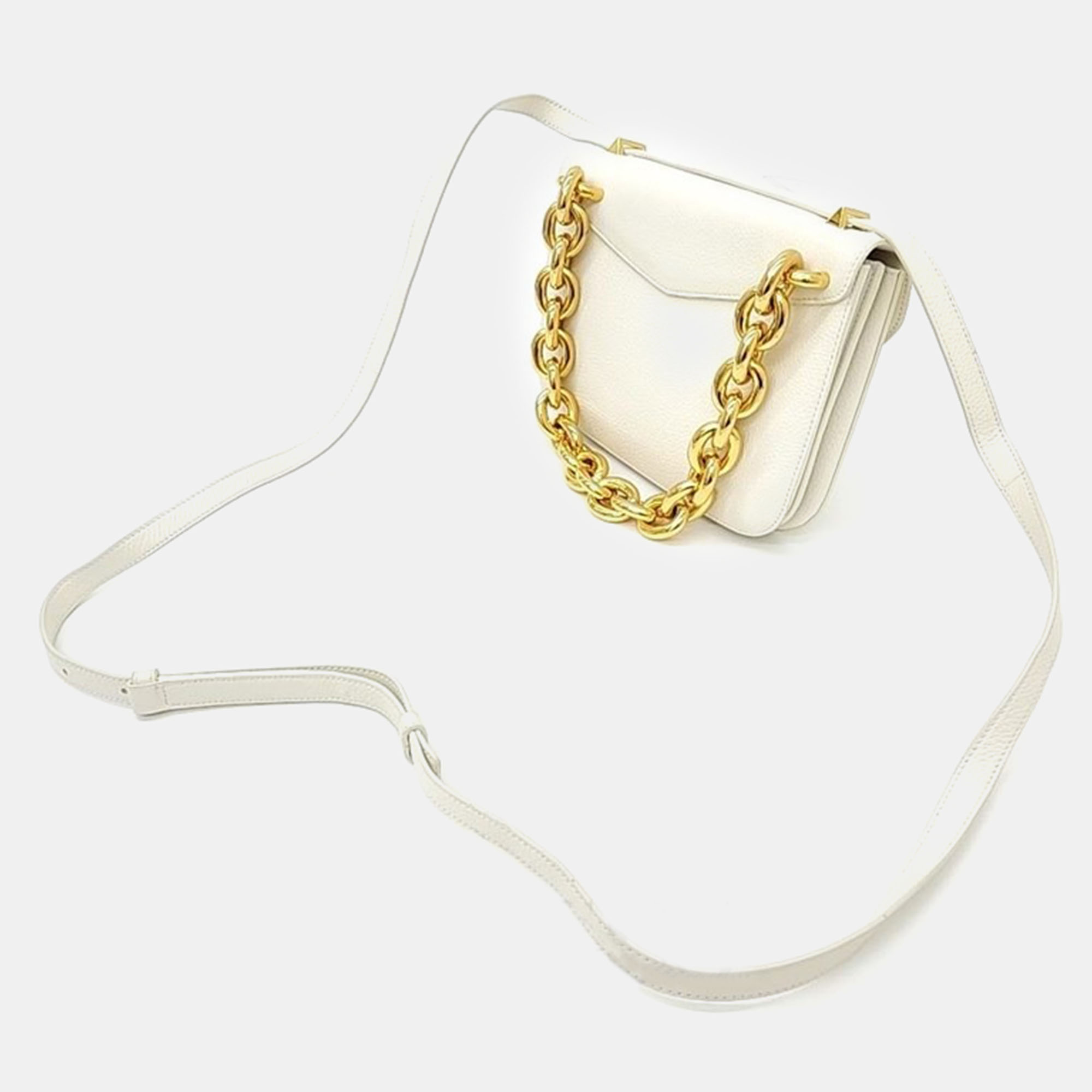 Bottega Veneta White Leather Mount Shoulder Bag