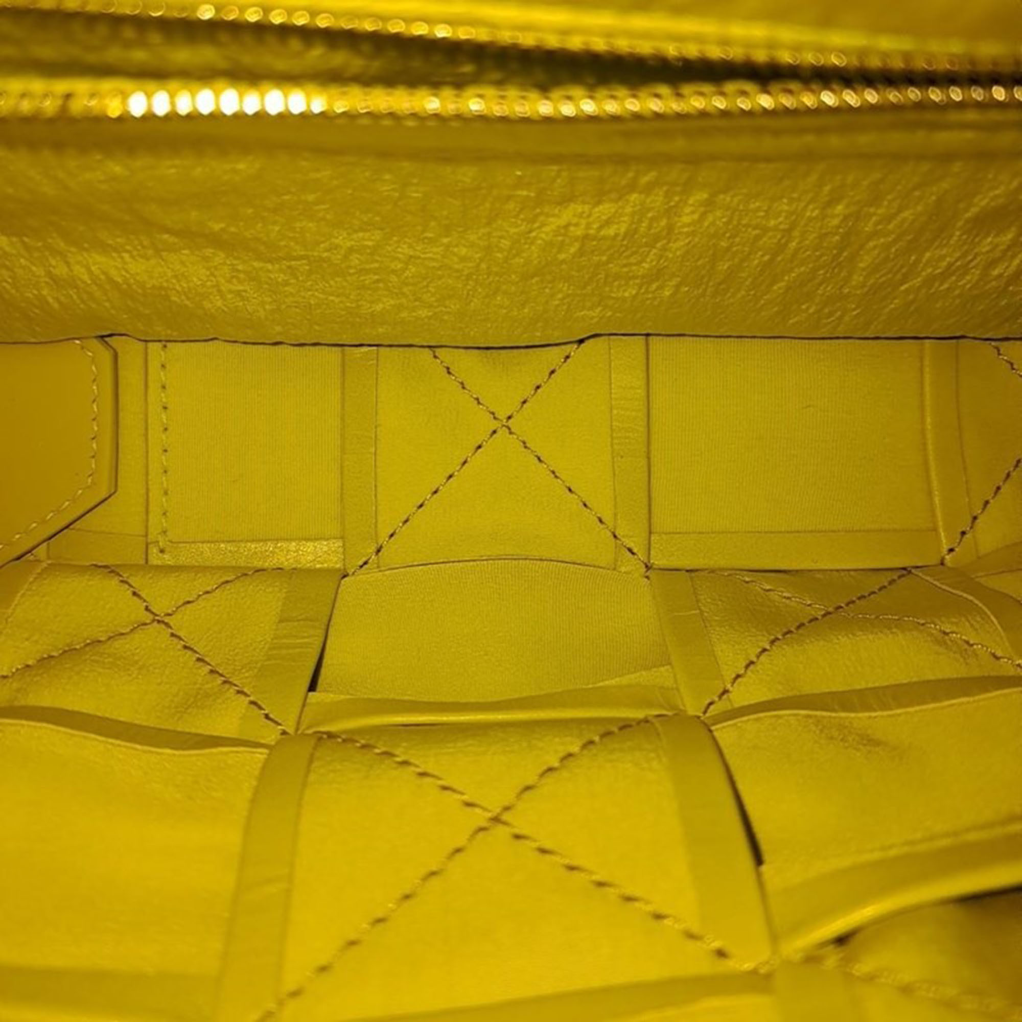 Bottega Veneta Yellow Leather Cassette Shoulder Bag