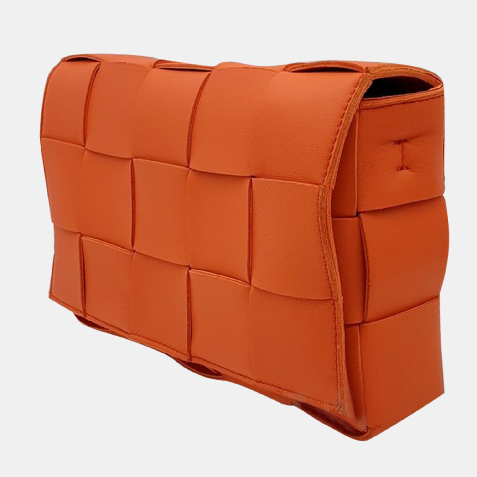 Bottega Veneta Orange Leather Cassette Shoulder Bag