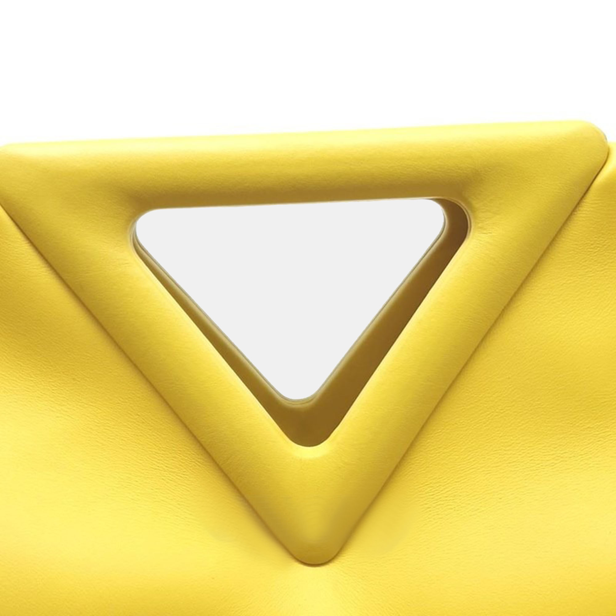 Bottega Veneta Yellow Leather Point Top Handle Bag