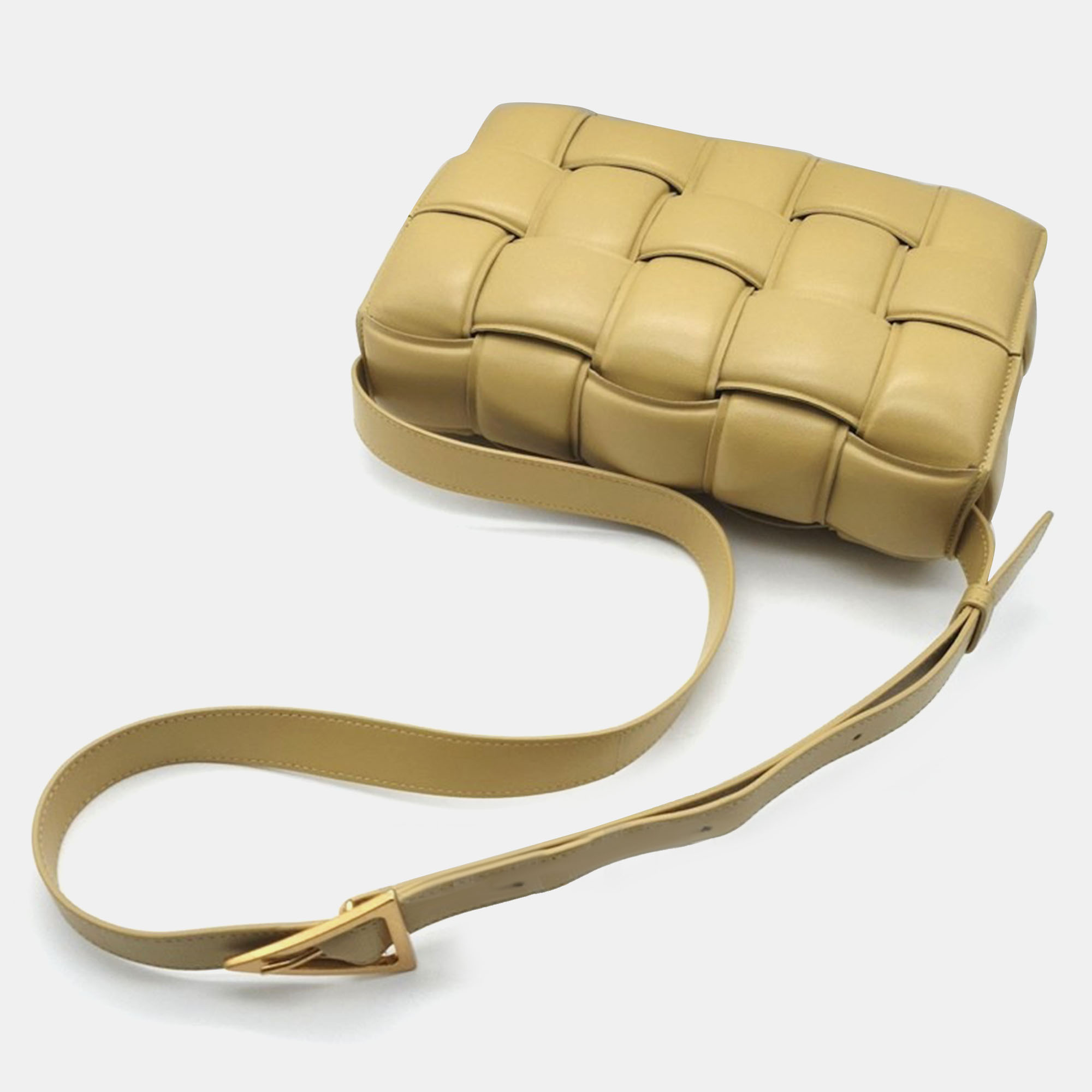 Bottega Veneta Yellow Leather Padded Cassette Shoulder Bag