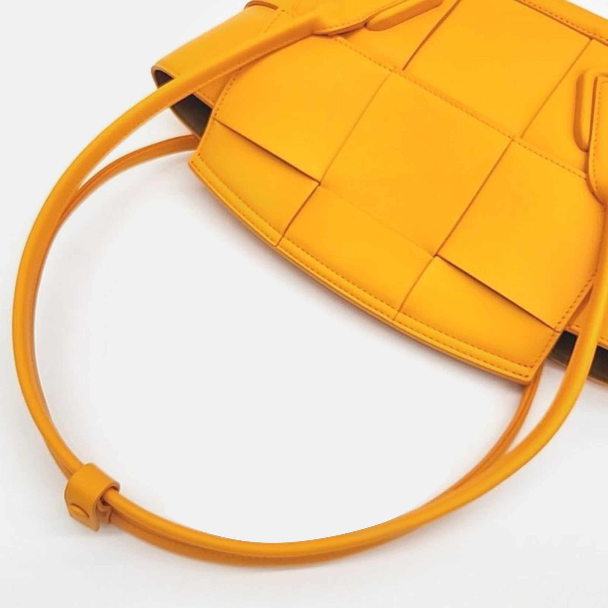 Bottega Veneta Orange Leather Arco Small Tote Bag