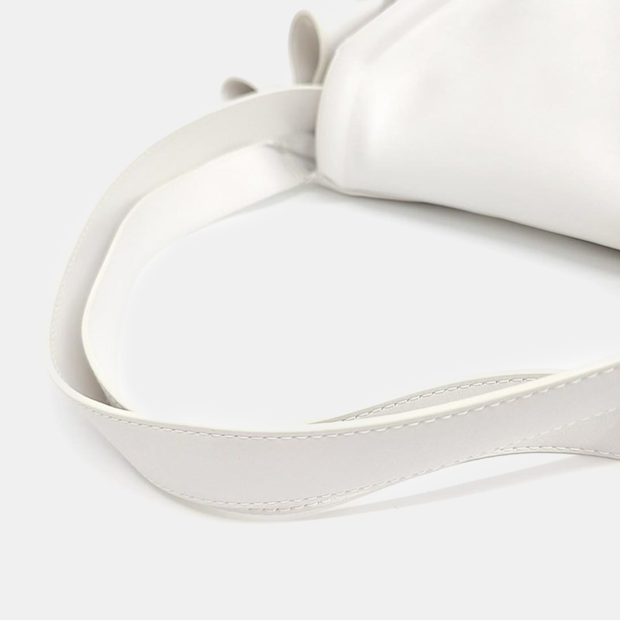 Bottega Veneta White Leather Beak Tote Bag