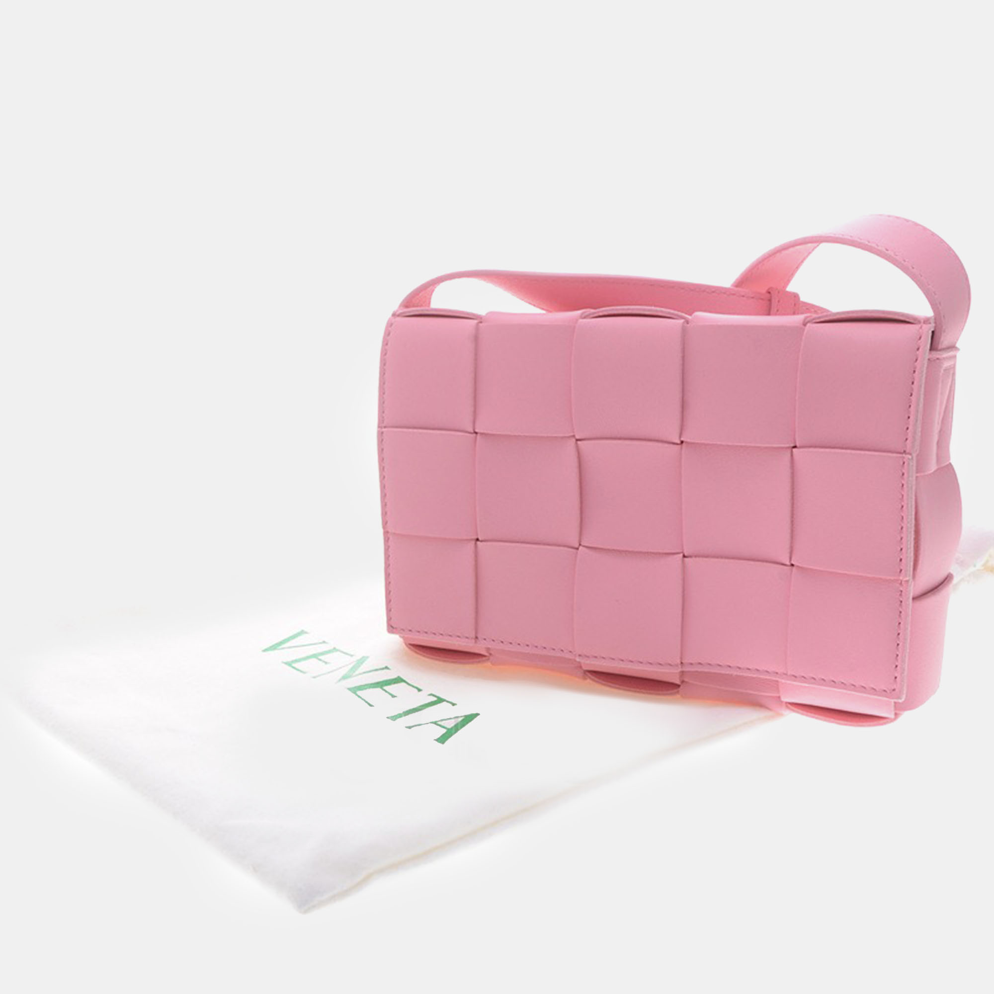 Bottega Veneta Pink Leather Cassette Shoulder Bag