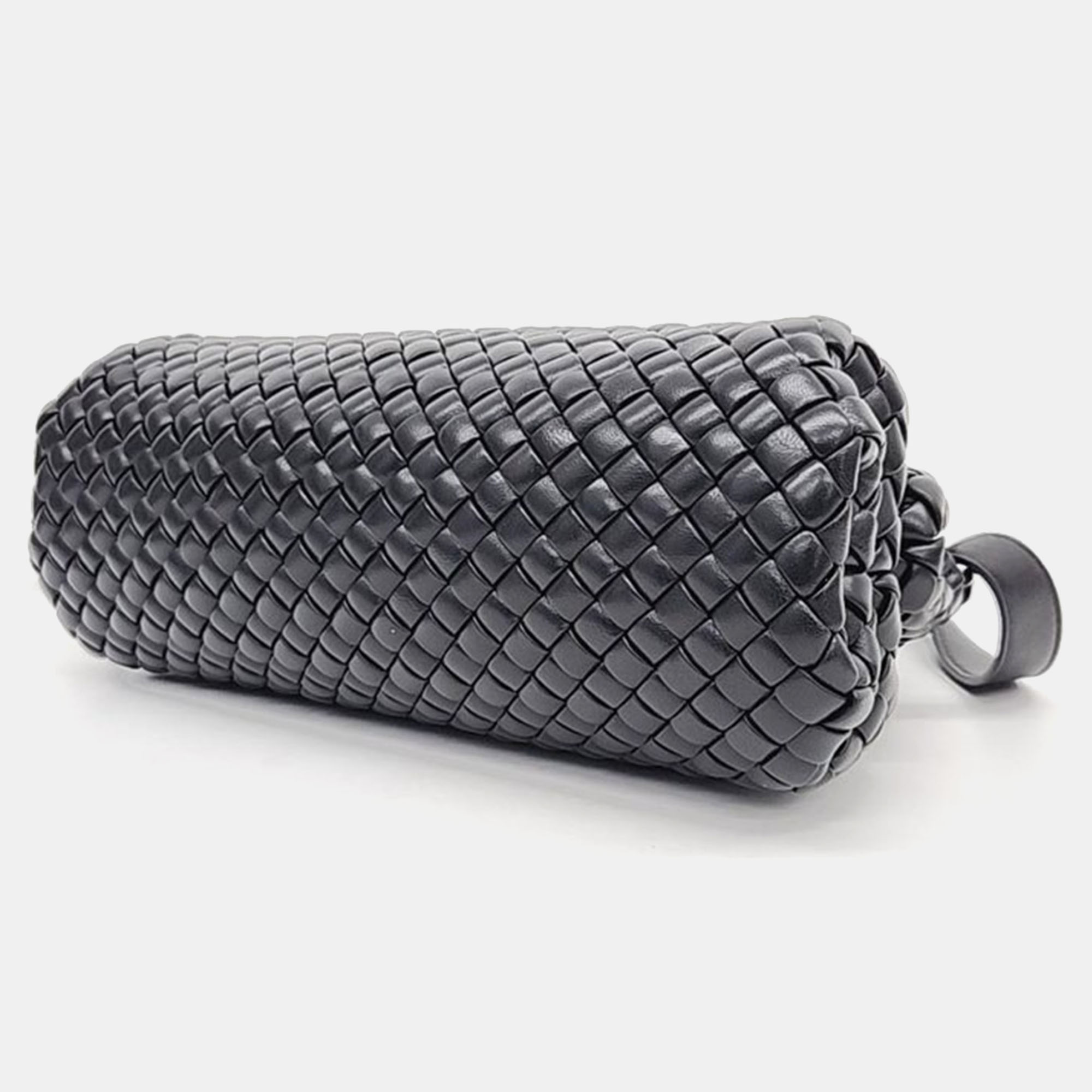 Bottega Veneta Black Leather Small Top Handle Bag