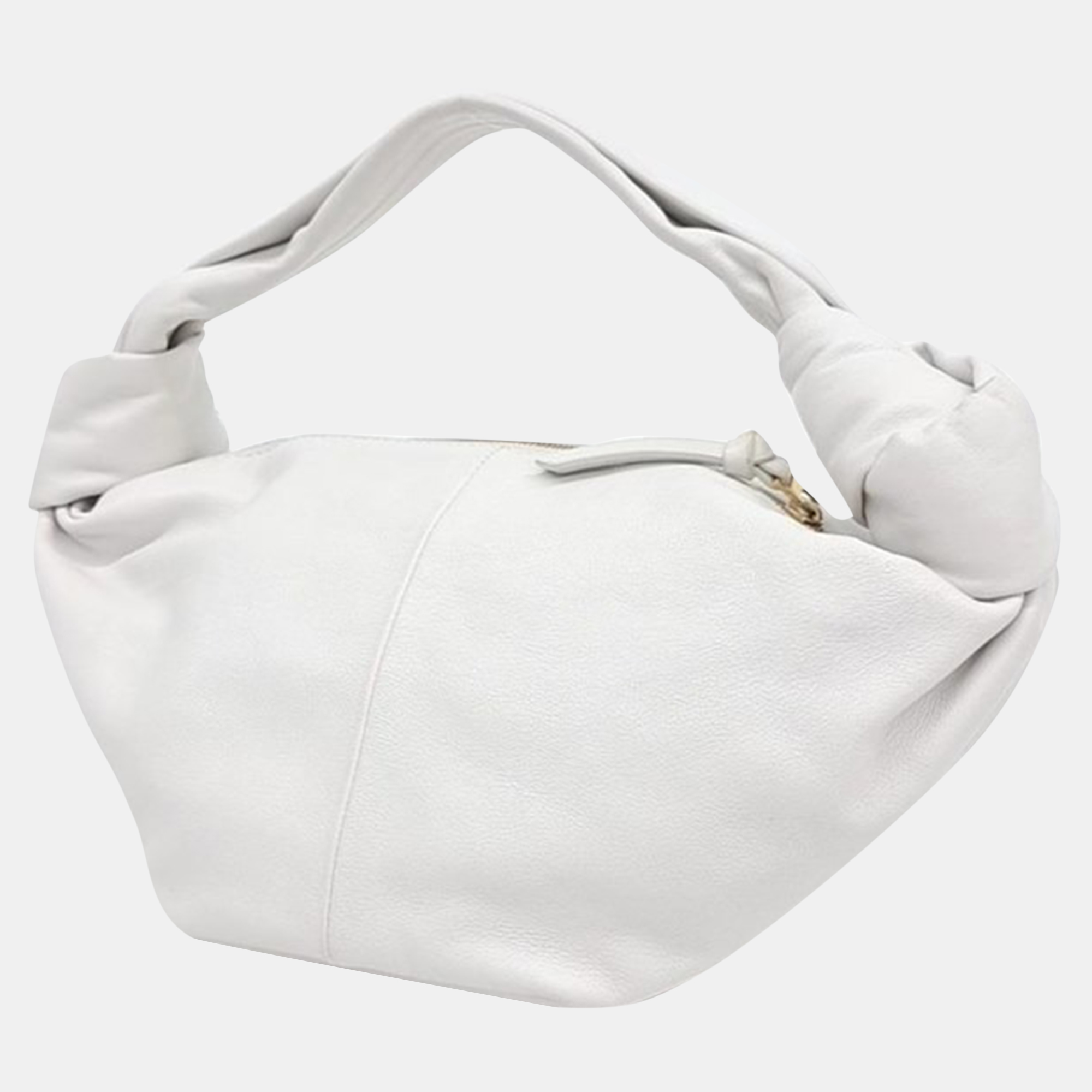 Bottega Veneta White Leather Double Knot Top Handle Bag