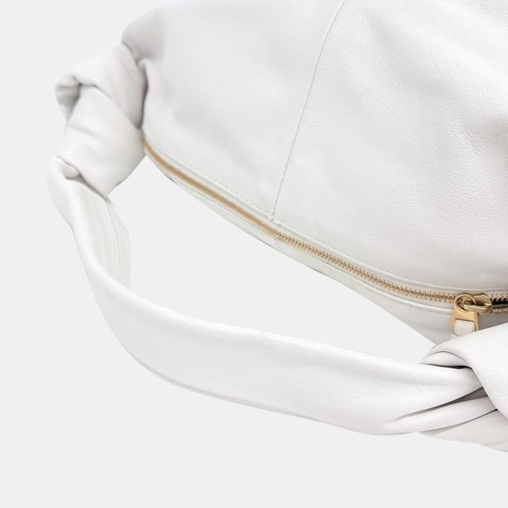 Bottega Veneta White Leather Double Knot Top Handle Bag