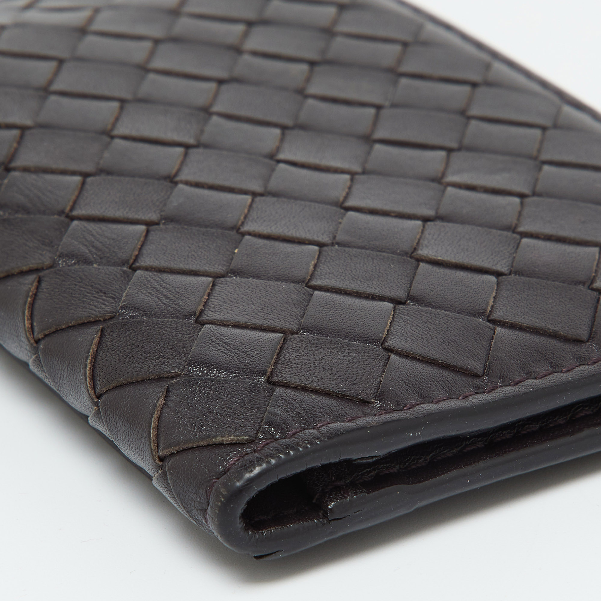 Bottega Veneta Brown Intrecciato Leather Business Card Case