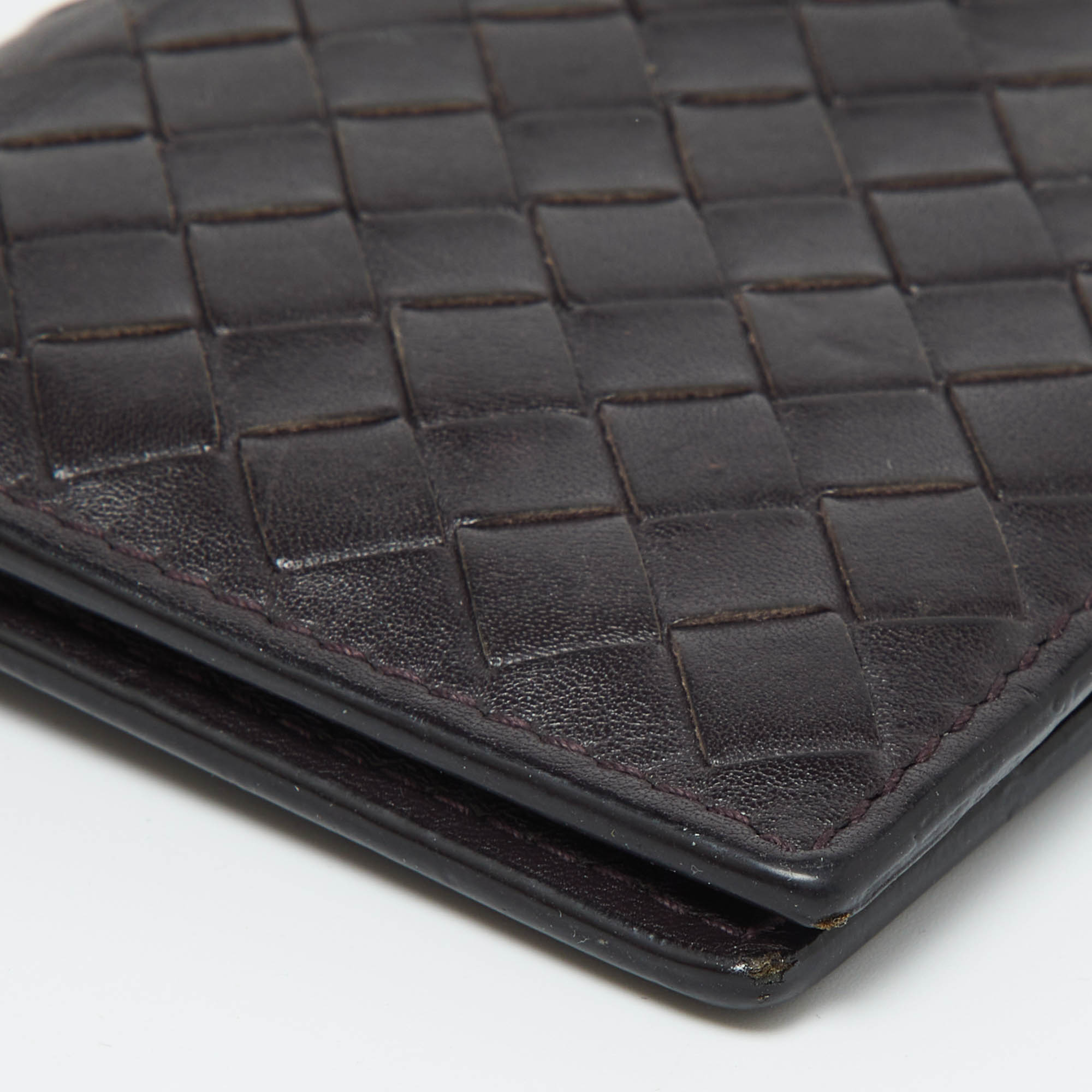 Bottega Veneta Brown Intrecciato Leather Business Card Case