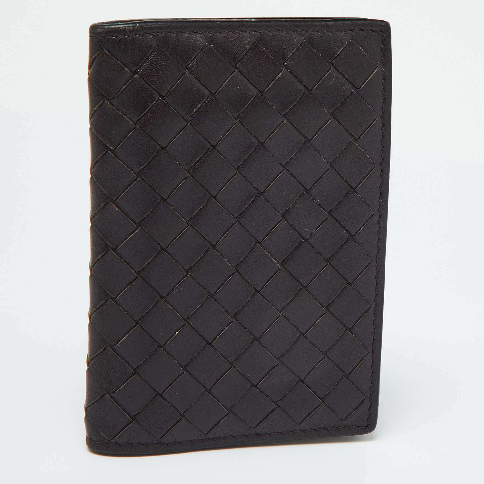 Bottega Veneta Brown Intrecciato Leather Business Card Case