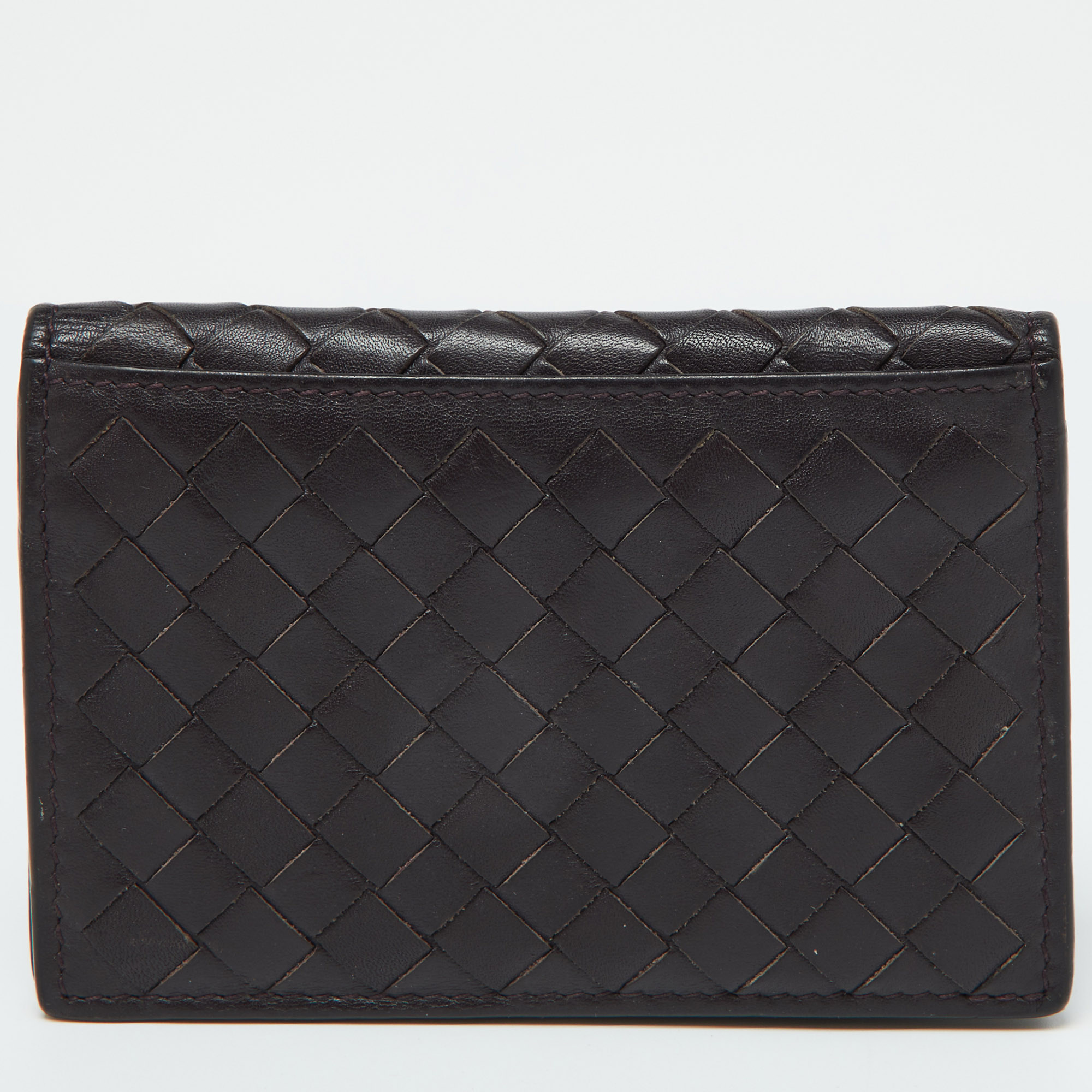 Bottega Veneta Brown Intrecciato Leather Business Card Case