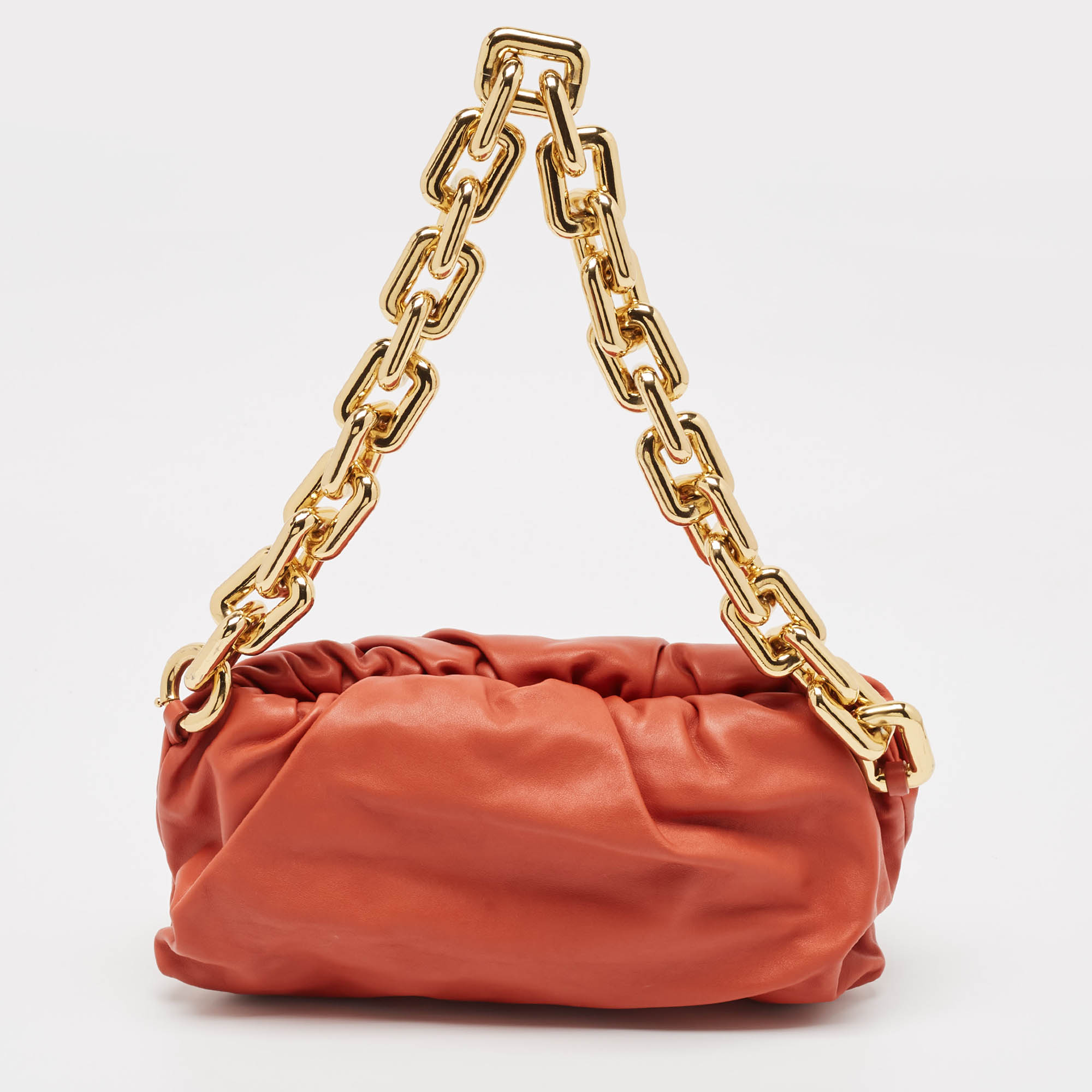 Bottega Veneta Brown Brick Leather Leather The Chain Pouch Bag