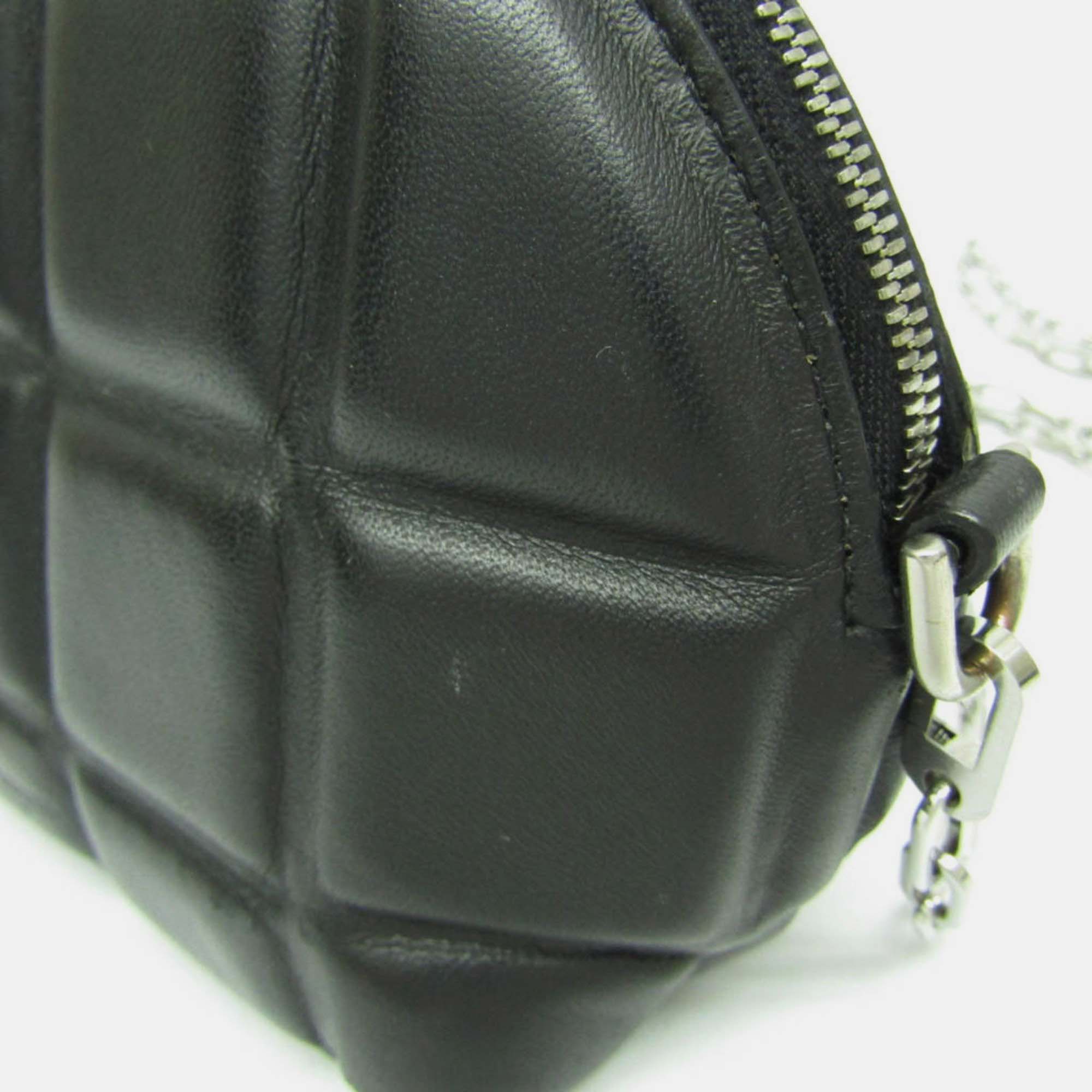 Bottega Veneta Black Padded Nappa Mini Half Moon Top Handle Bag