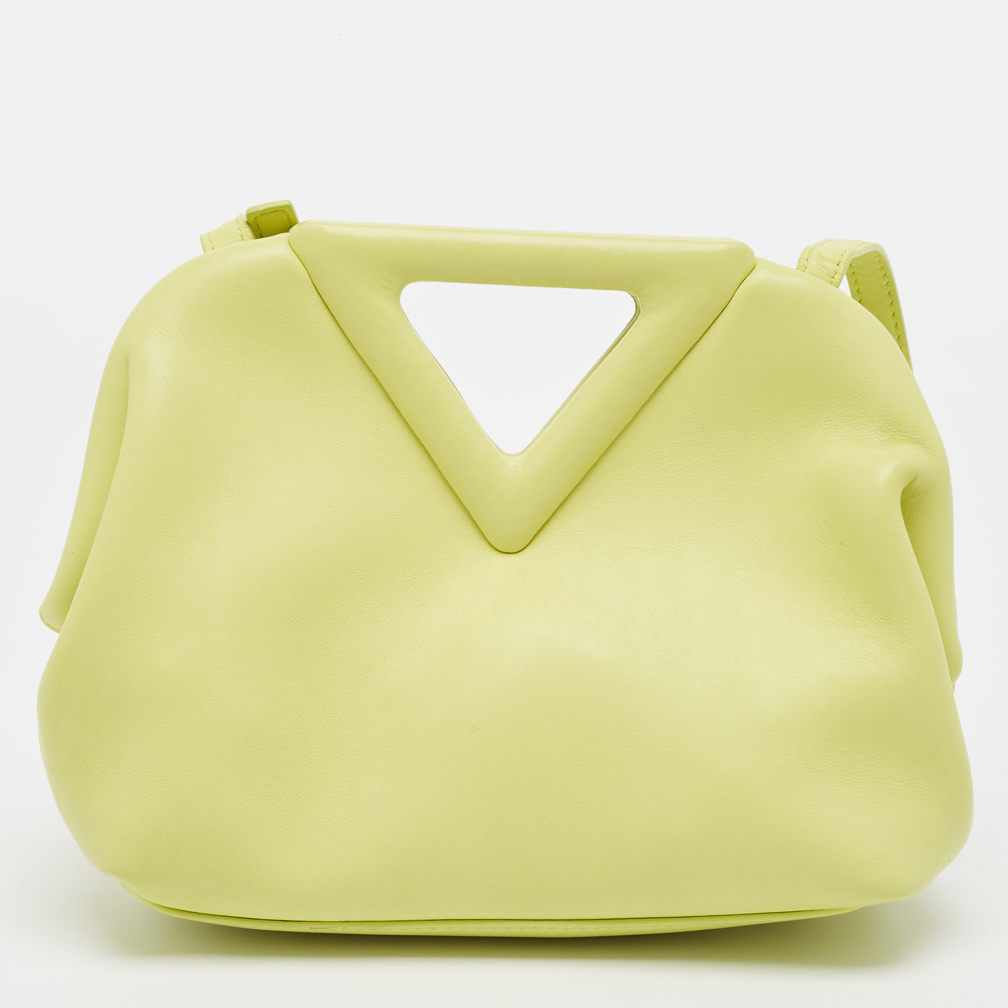 Bottega Veneta Yellow Leather Small Point Shoulder Bag