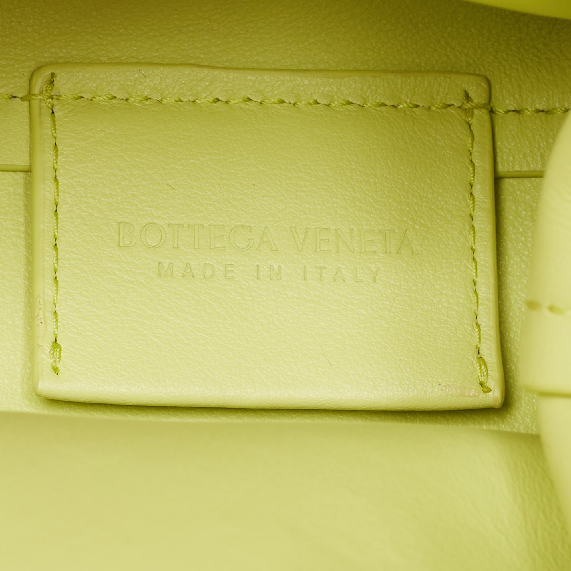 Bottega Veneta Yellow Leather Small Point Shoulder Bag