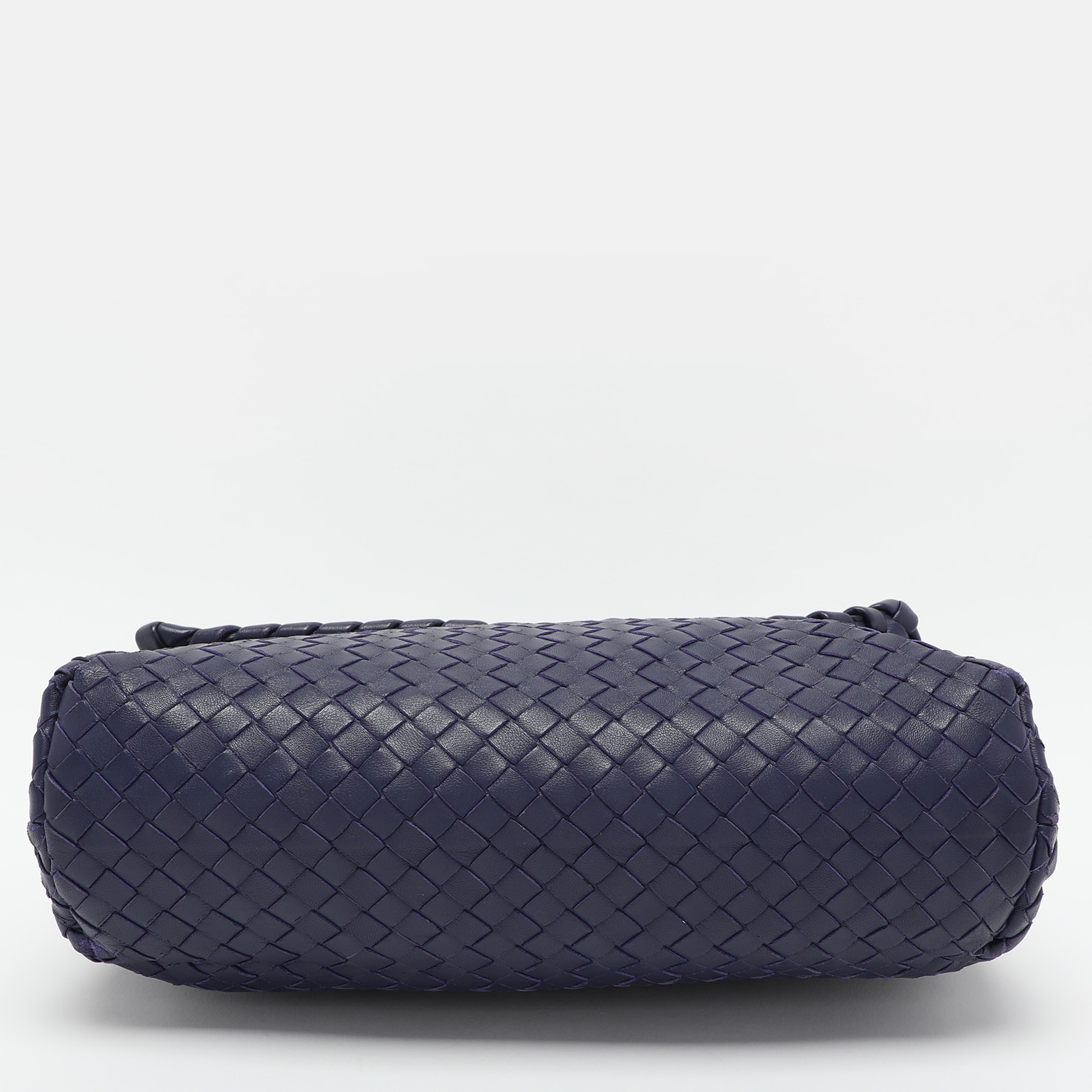 Bottega Veneta Blue Intrecciato Leather Medium Olimpia Shoulder Bag