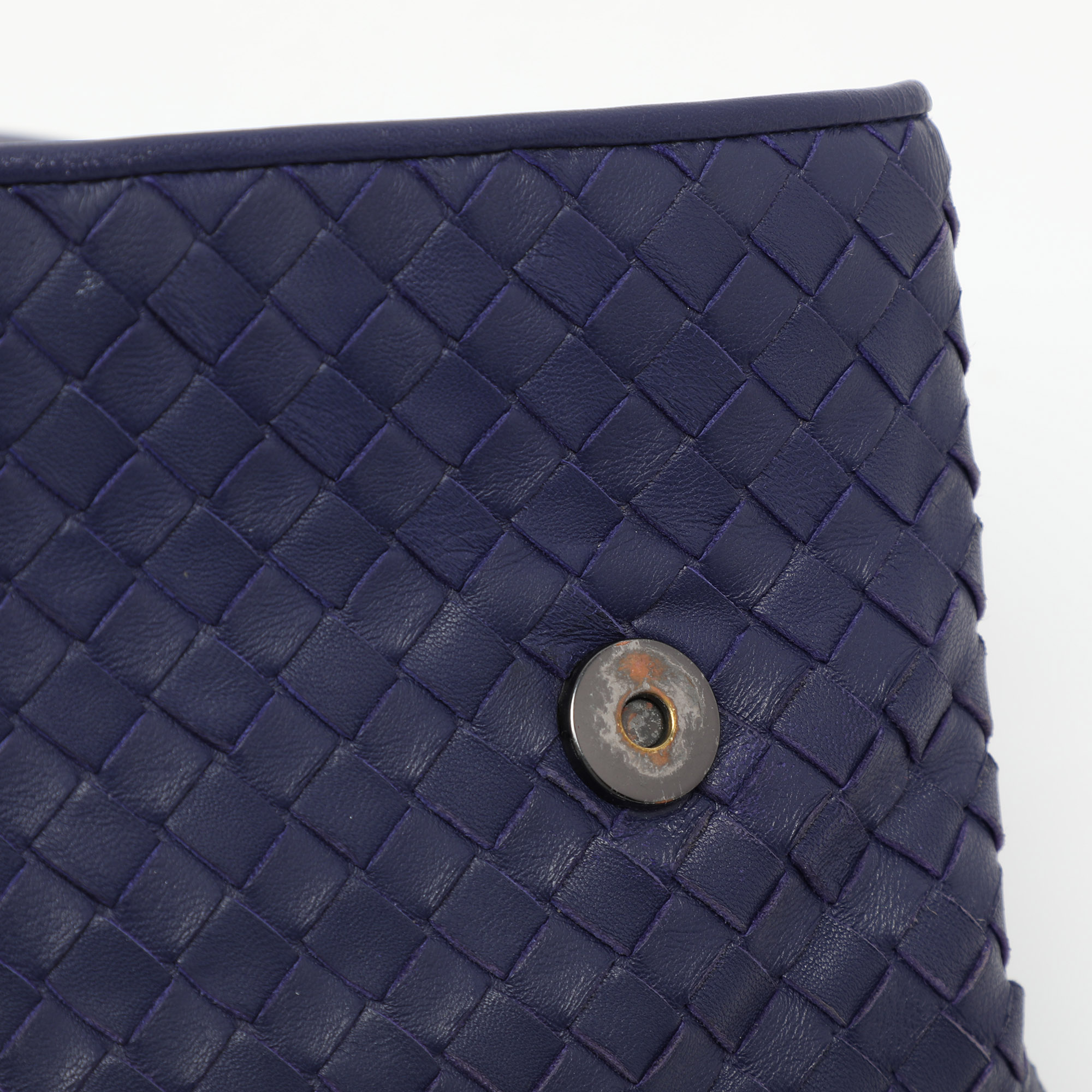 Bottega Veneta Blue Intrecciato Leather Medium Olimpia Shoulder Bag