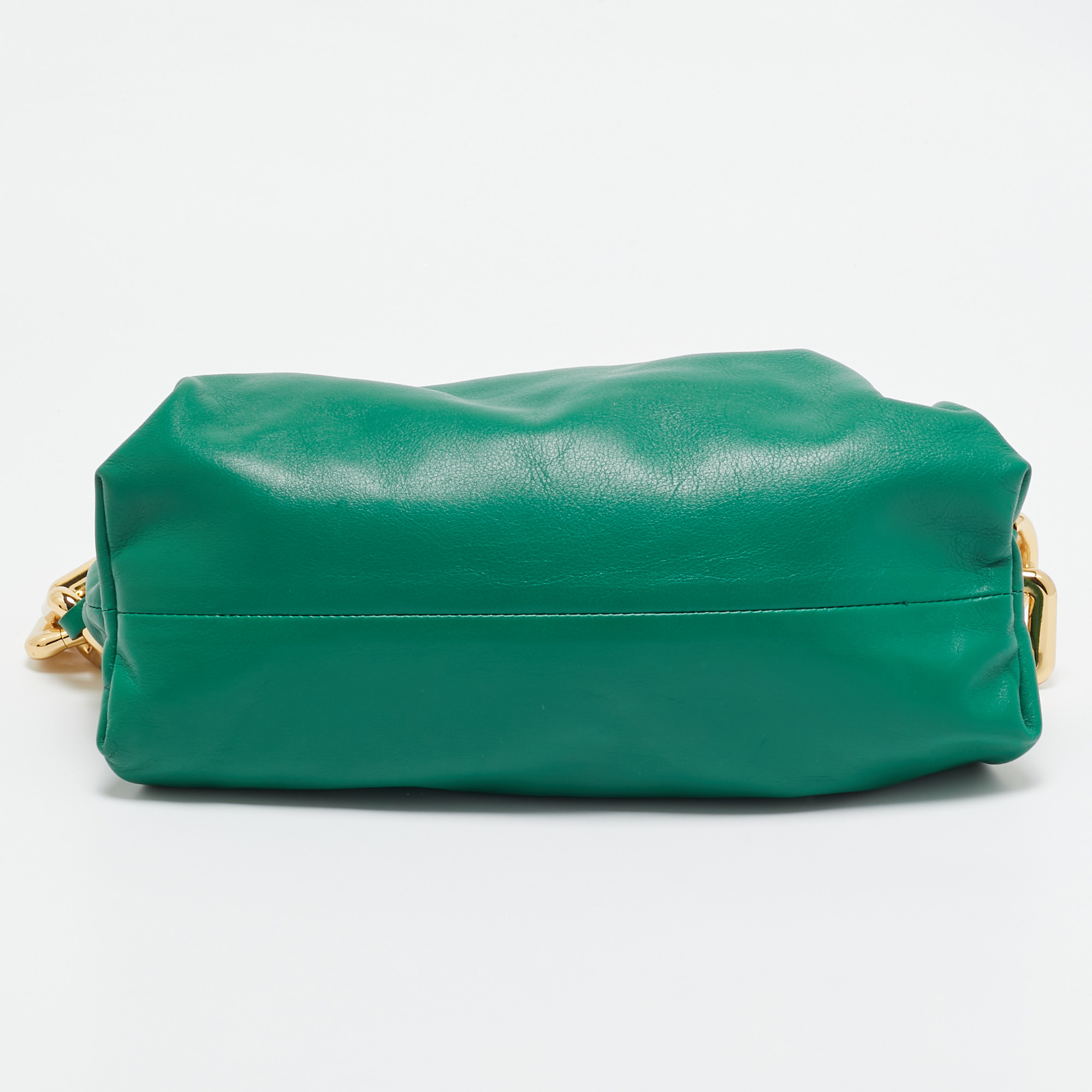 Bottega Veneta Green Leather The Chain Pouch Bag