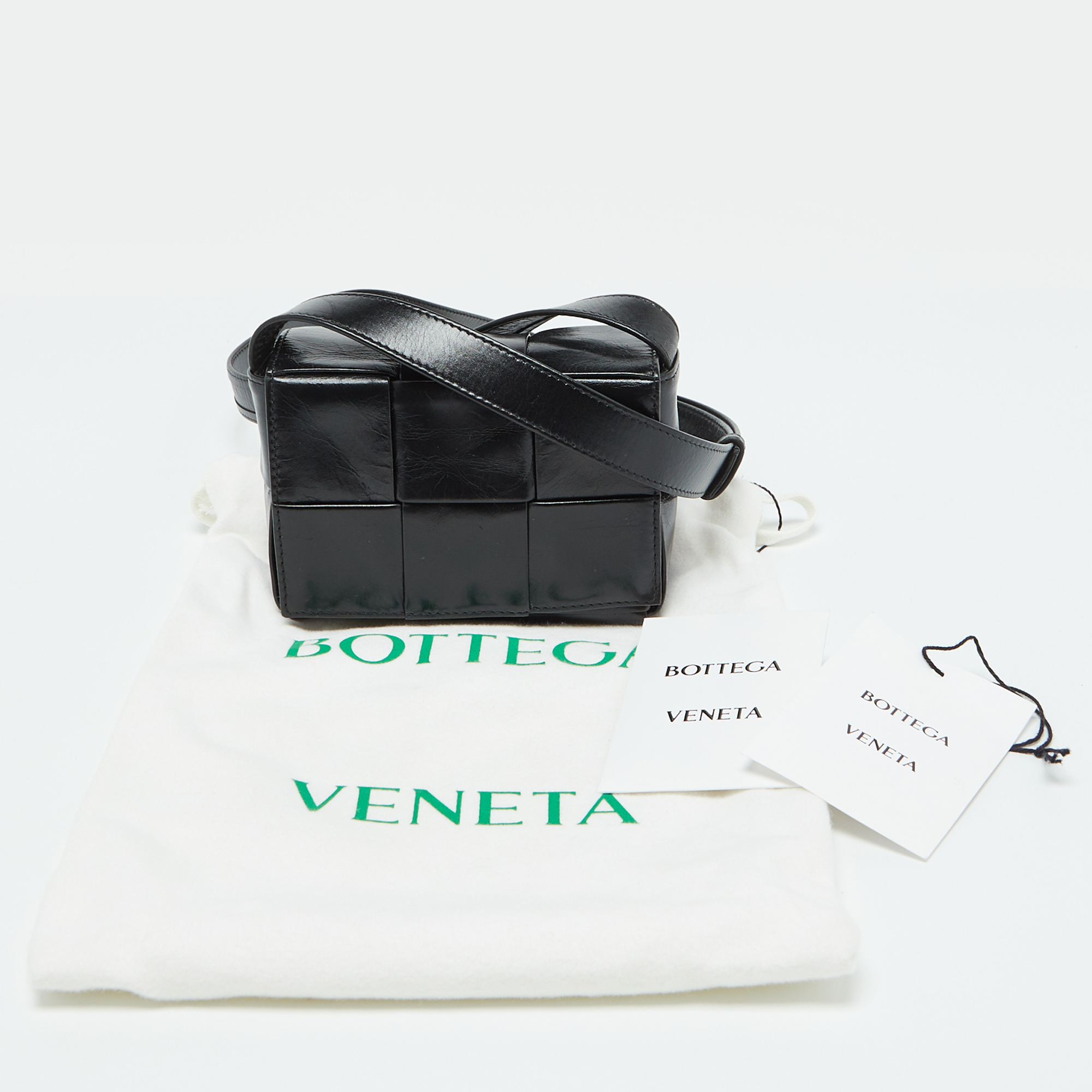 Bottega Veneta Black Leather Cassette Crossbody Bag