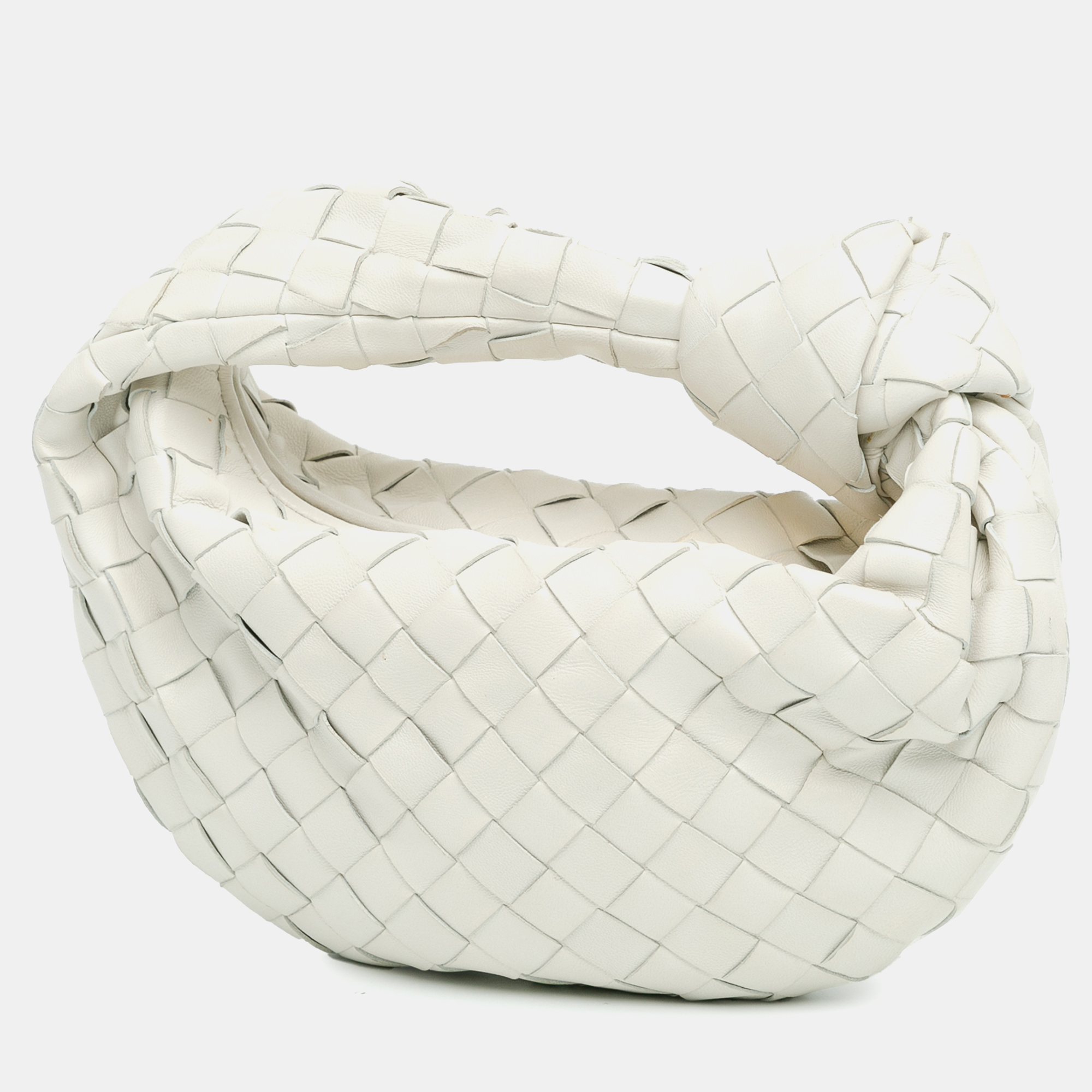 Bottega Veneta White Intrecciato Mini Jodie Bag