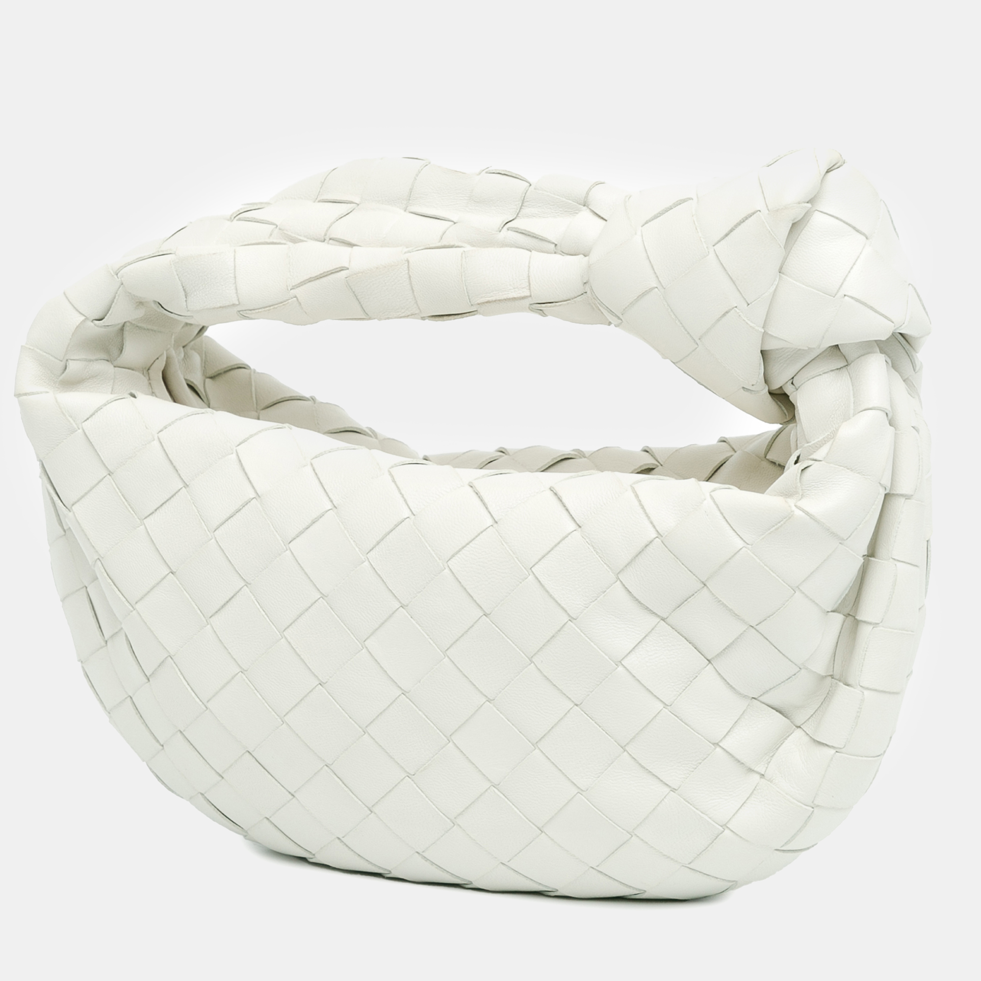 Bottega Veneta White/Red Nappa Intrecciato Mini Heart Jodie Bag