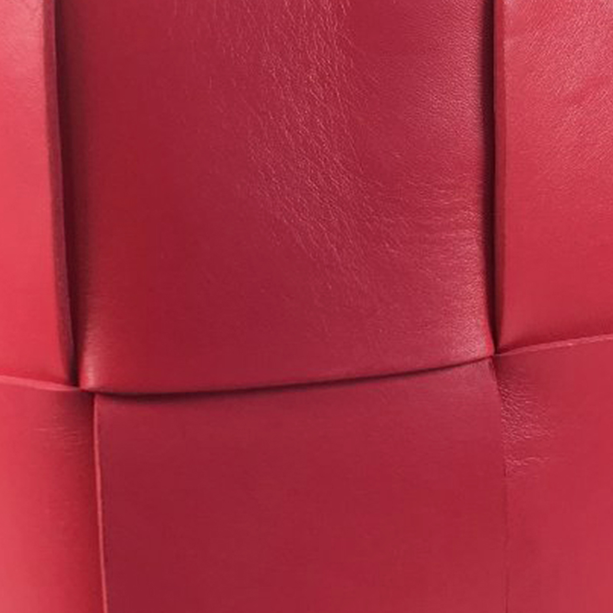 Bottega Veneta Red Intrecciato Lambskin Arco Small Tote Bag