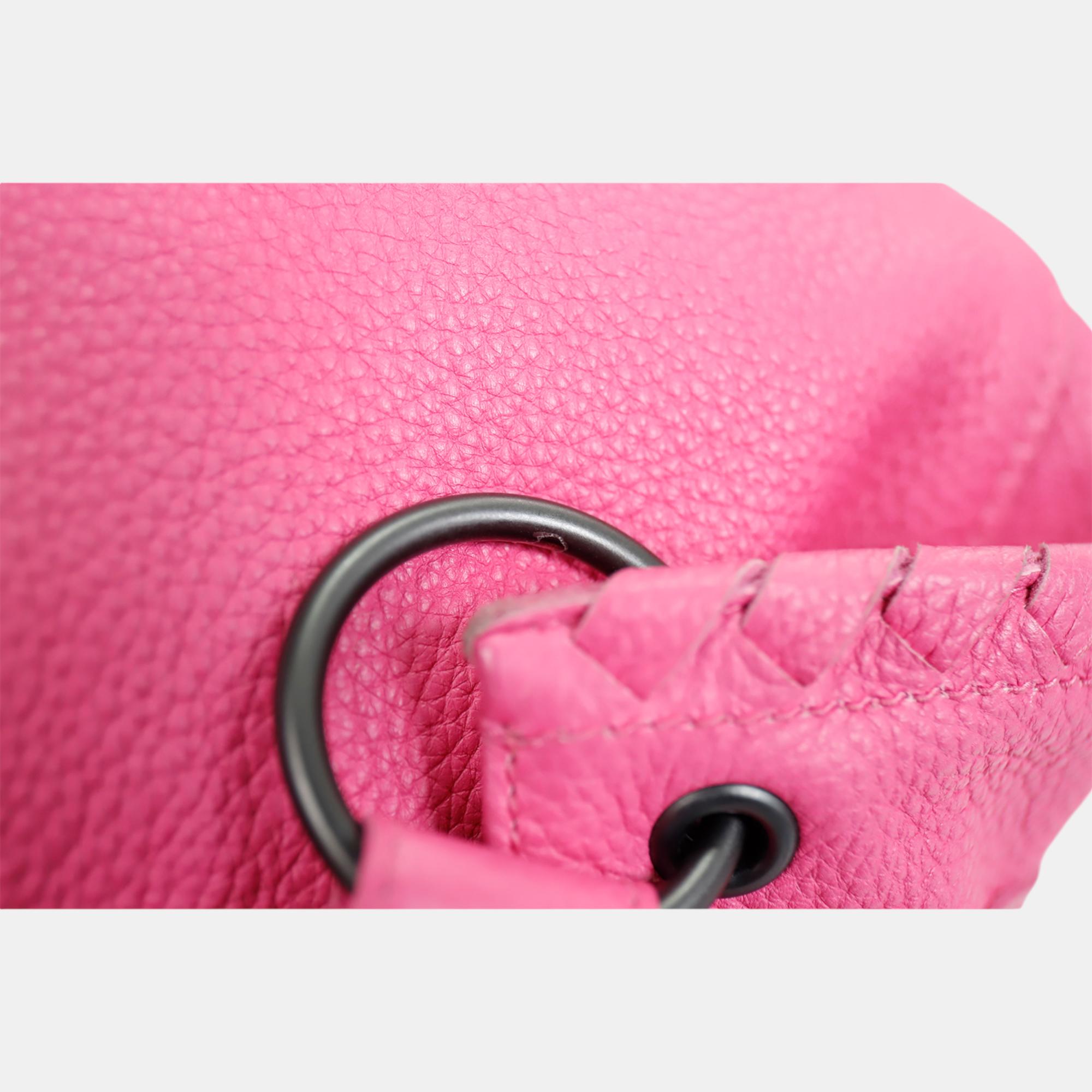 Bottega Veneta Pink Leather Large Hobo Bag