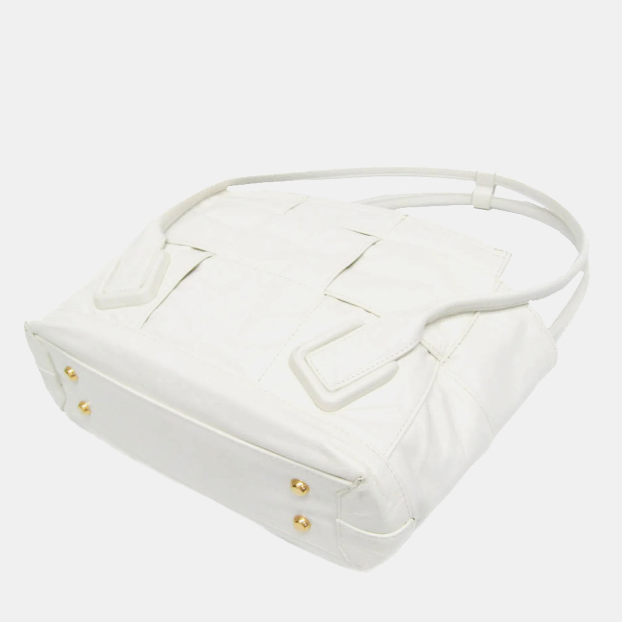 Bottega Veneta White Leather Mini The Arco Shoulder Bag