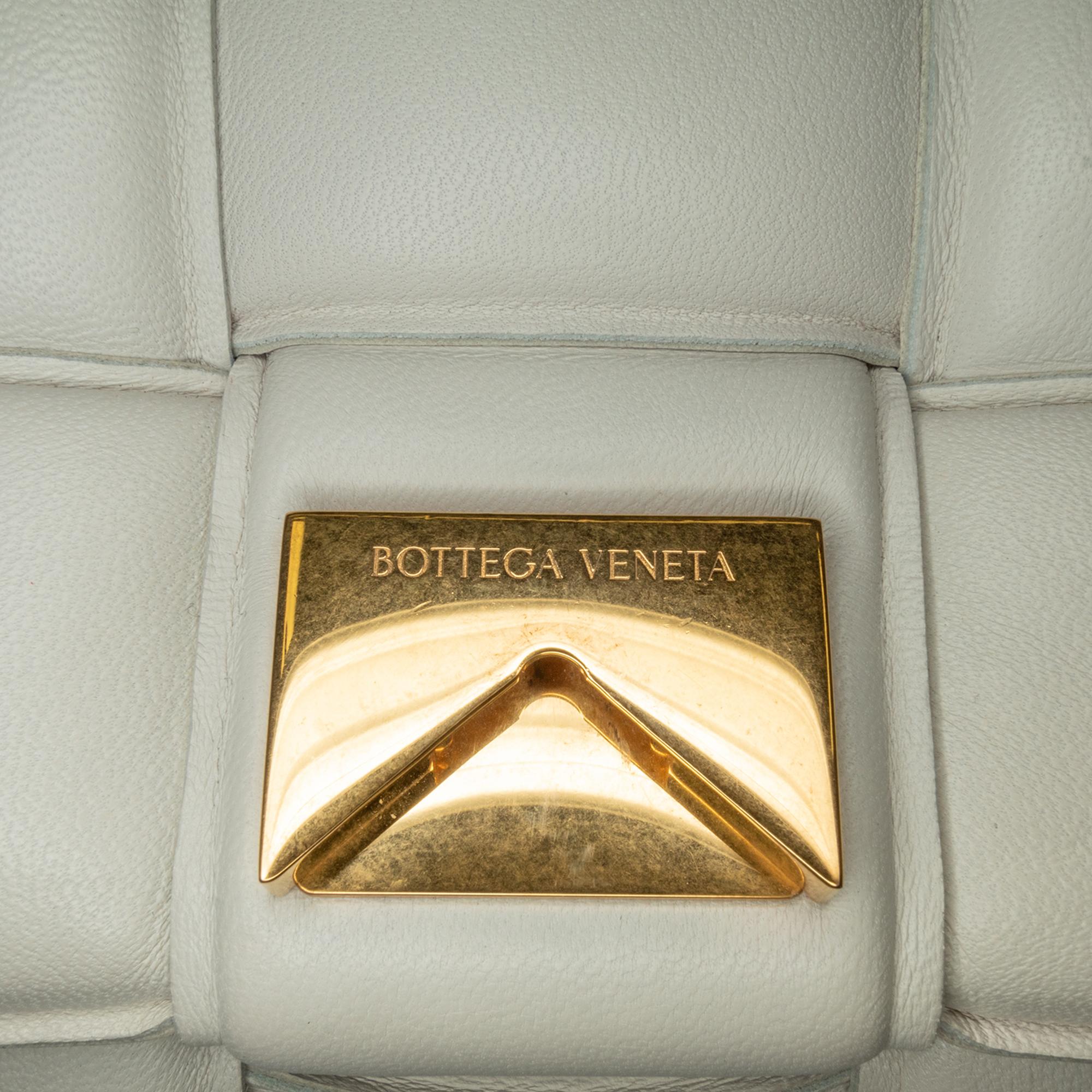 Bottega Veneta White Calfskin Intrecciato Padded Cassette Crossbody