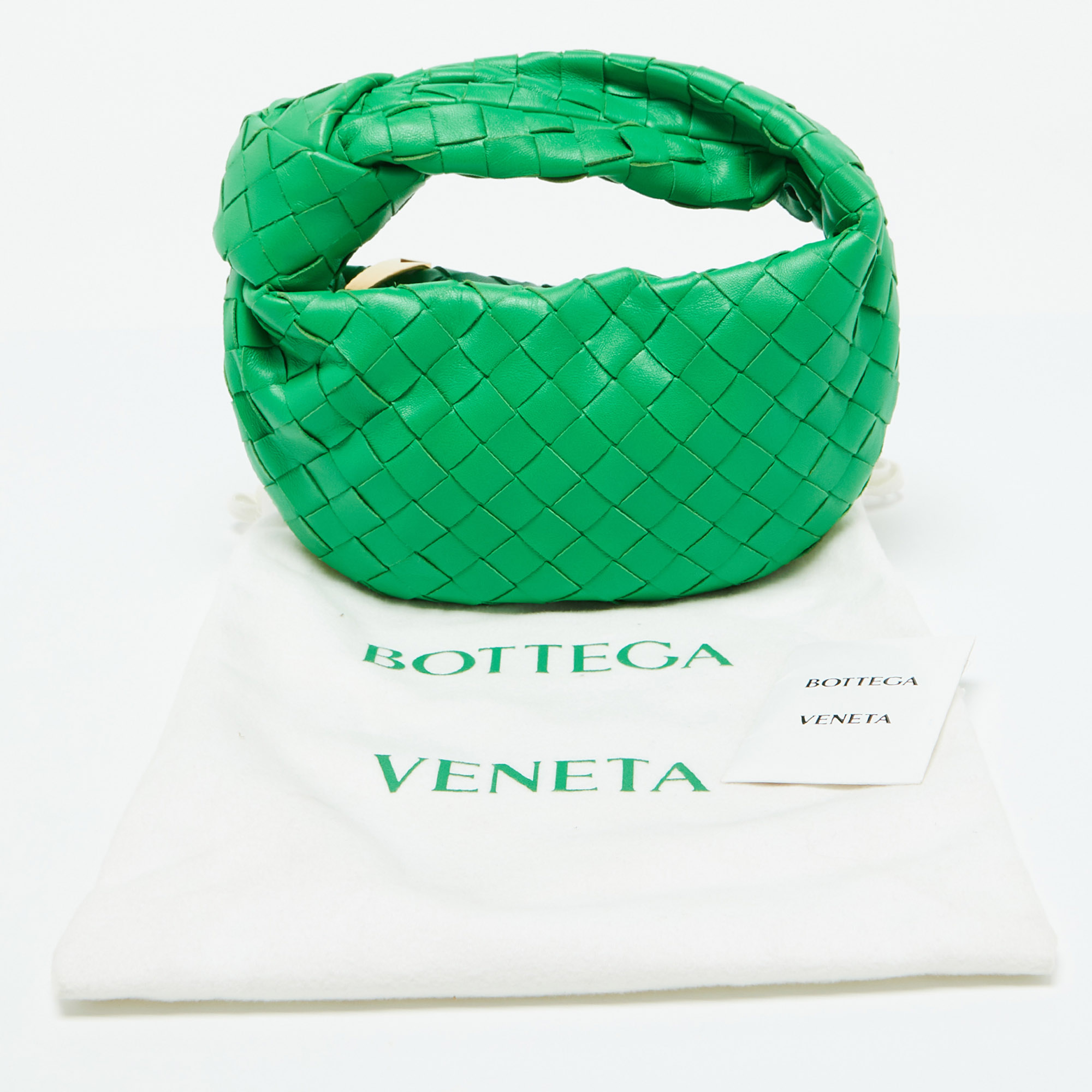 Bottega Veneta Green Leather Mini Jodie Hobo