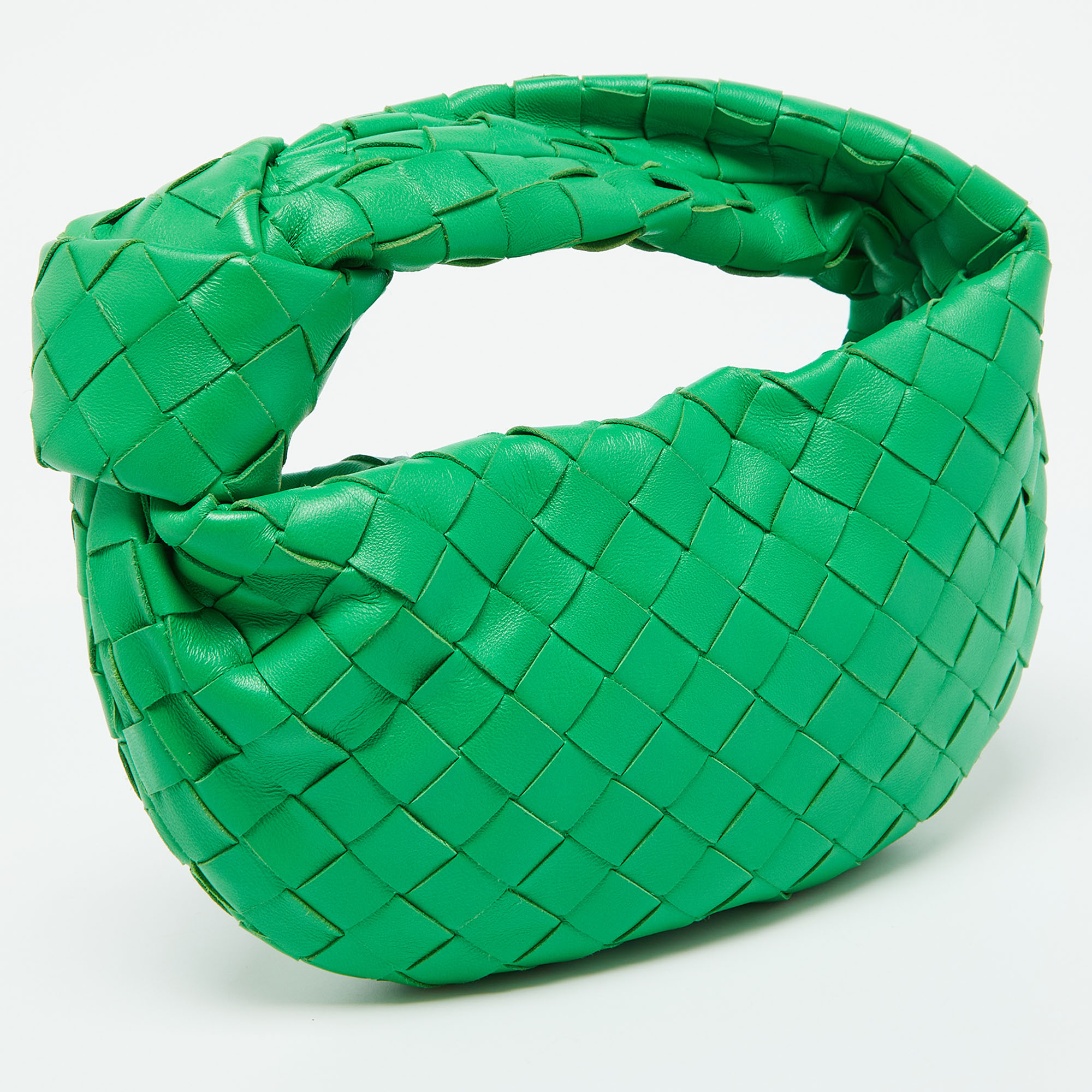 Bottega Veneta Green Leather Mini Jodie Hobo