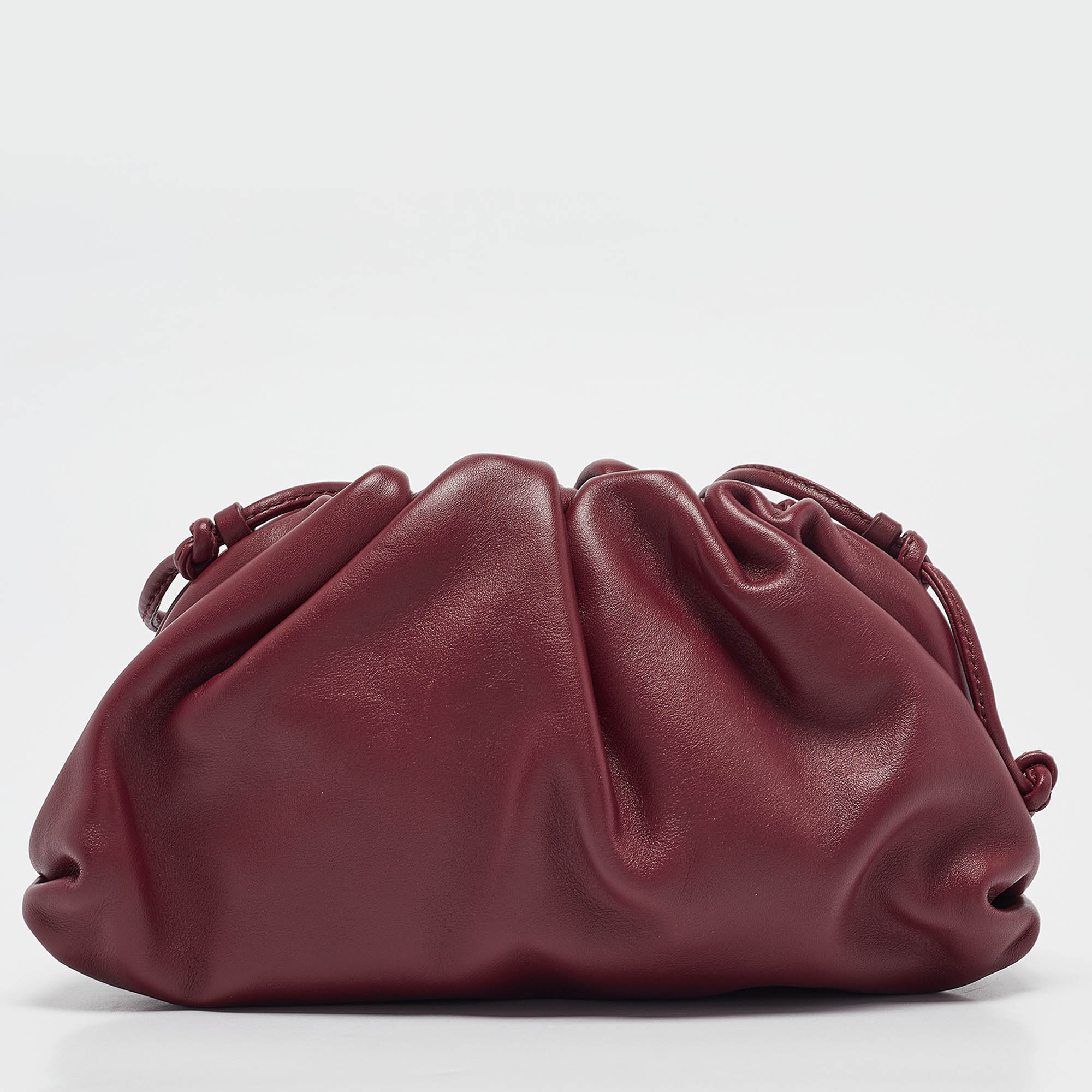 Bottega Veneta Burgundy Leather Mini The Pouch Bag