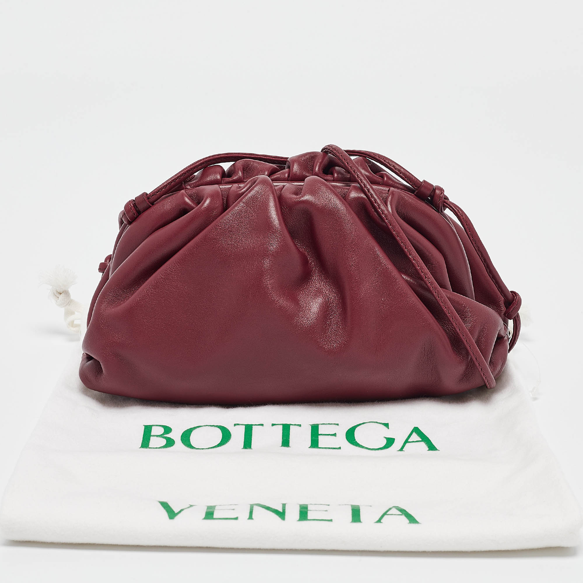 Bottega Veneta Burgundy Leather Mini The Pouch Bag