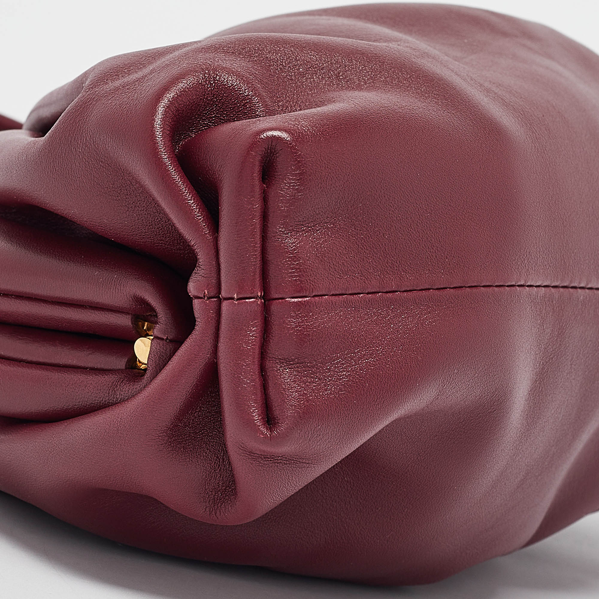 Bottega Veneta Burgundy Leather Mini The Pouch Bag