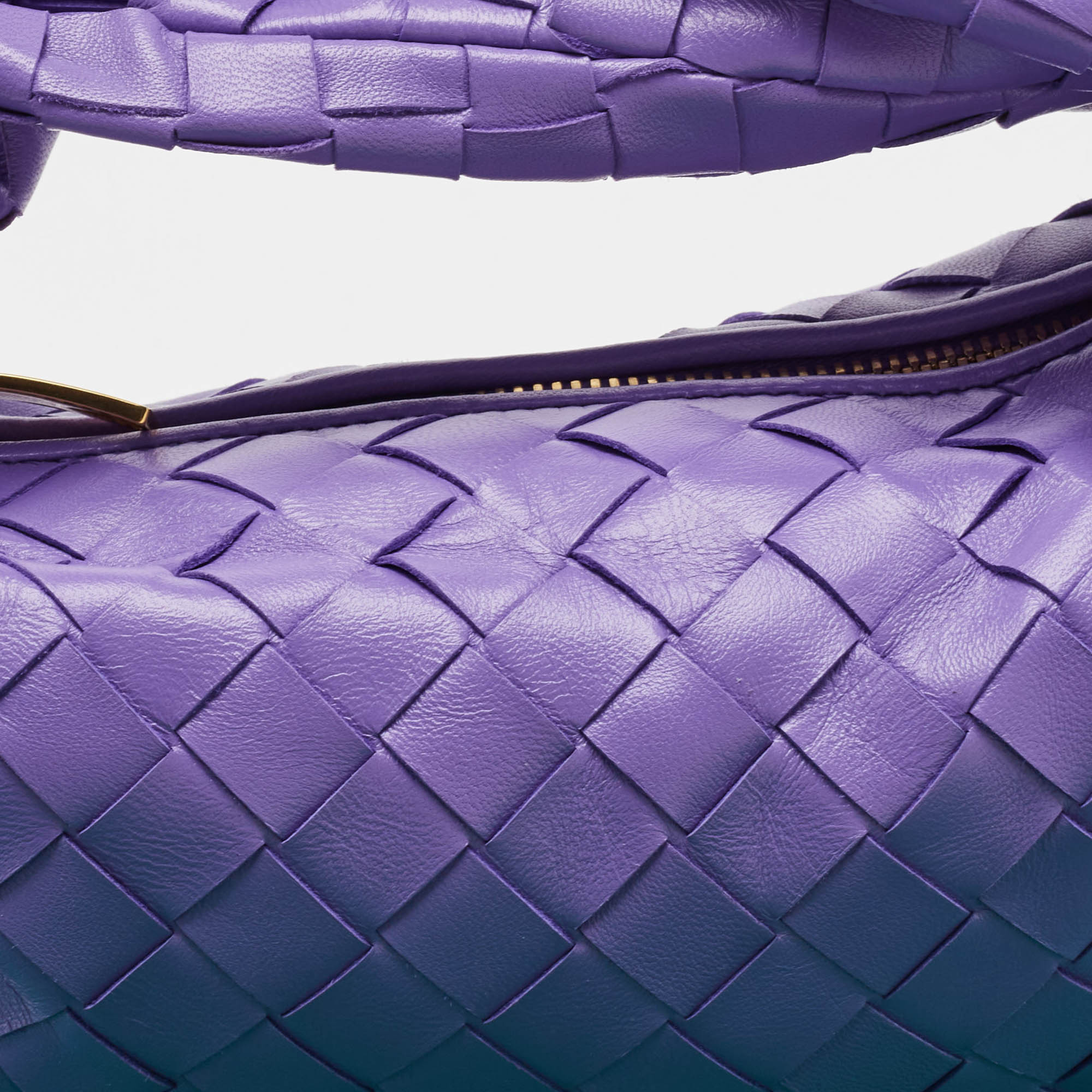 Bottega Veneta Purple Leather Mini Jodie Hobo