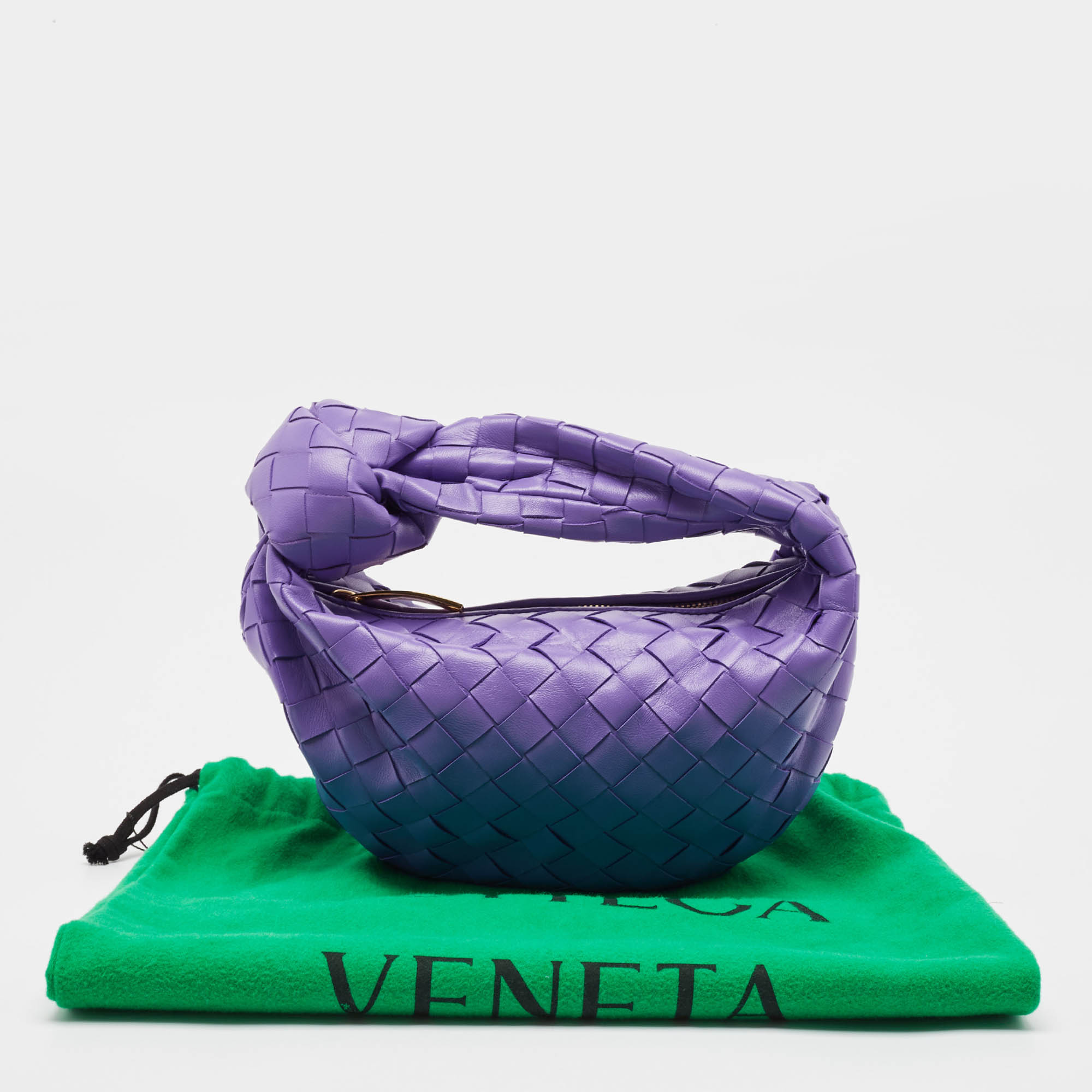 Bottega Veneta Purple Leather Mini Jodie Hobo