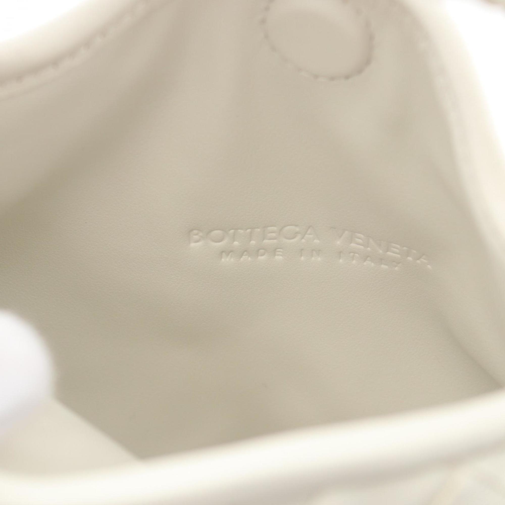 Bottega Veneta White Leather Mini Hop Intrecciato Shoulder Bag