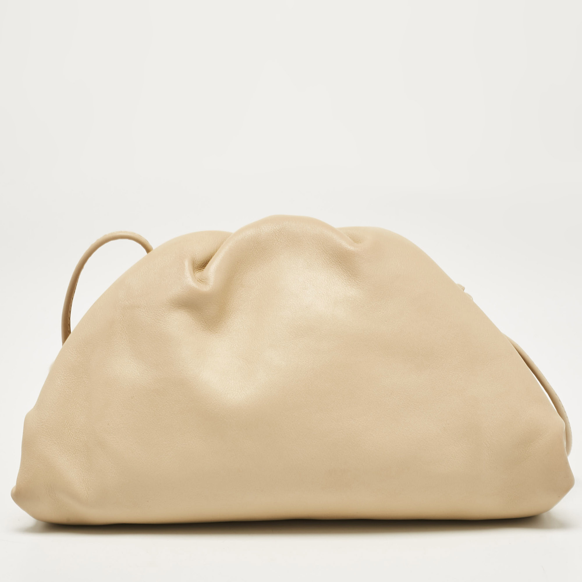 Bottega Veneta Cream Leather Mini The Pouch Bag