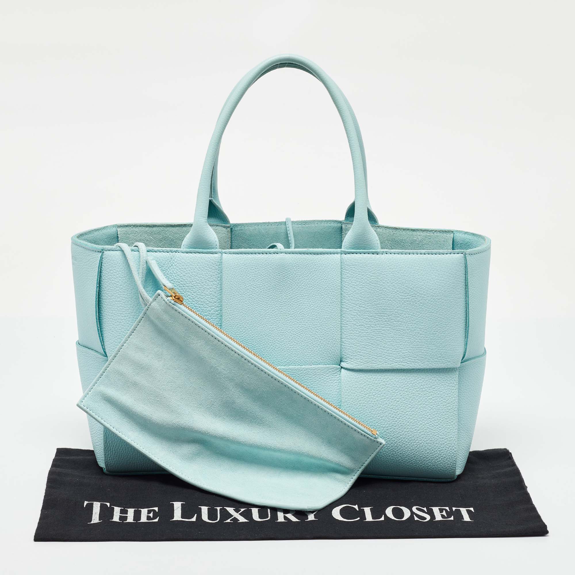 Bottega Veneta Light Blue Leather Small Arco Tote