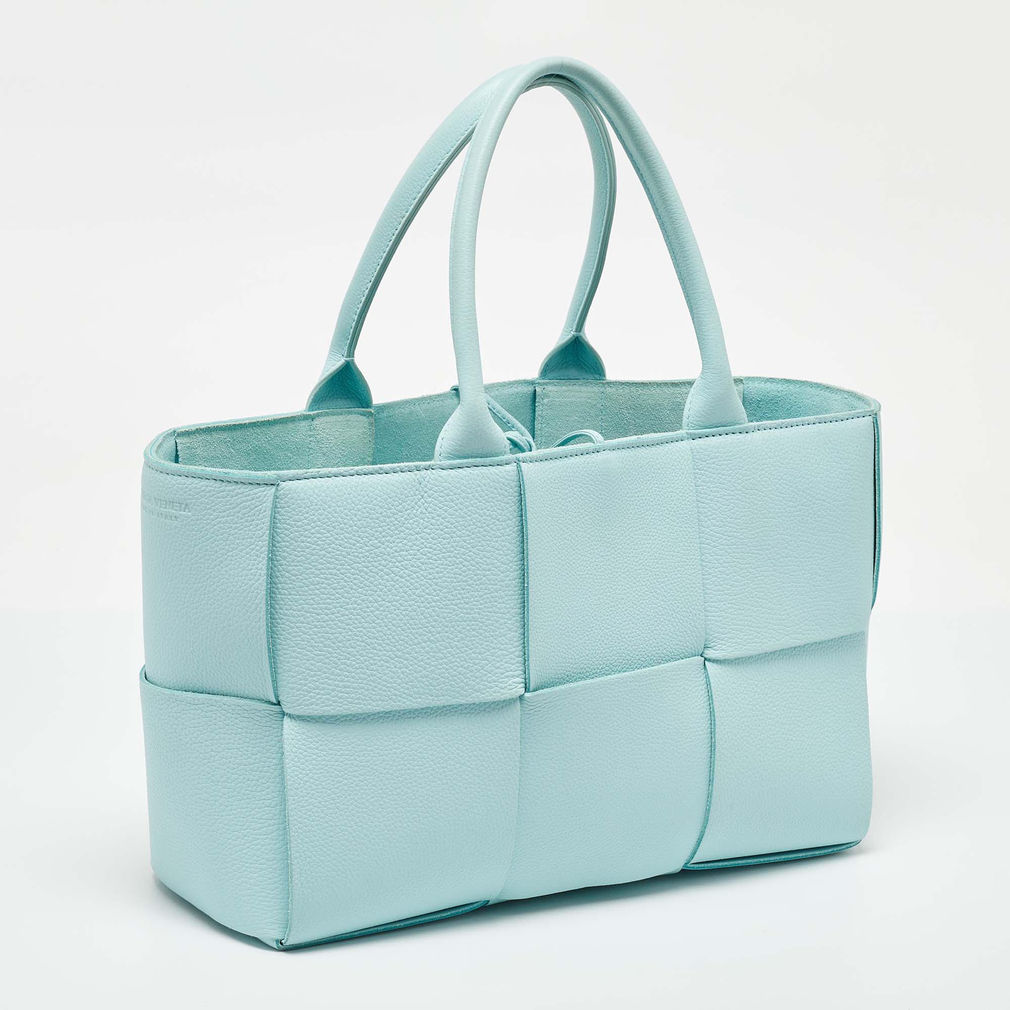 Bottega Veneta Light Blue Leather Small Arco Tote