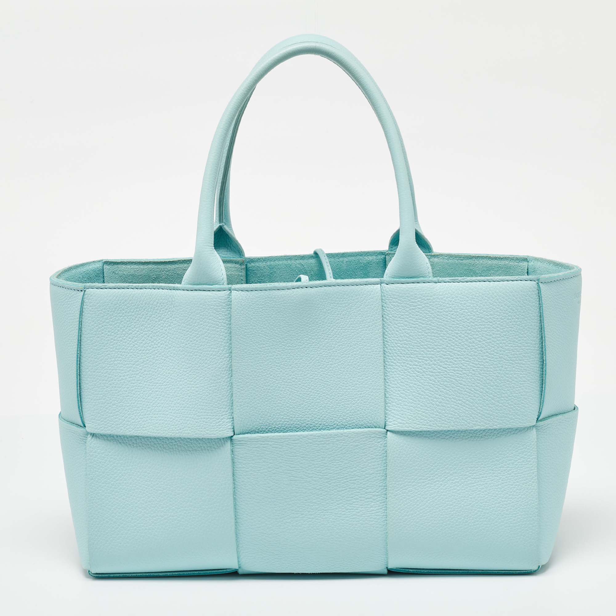 Bottega Veneta Light Blue Leather Small Arco Tote