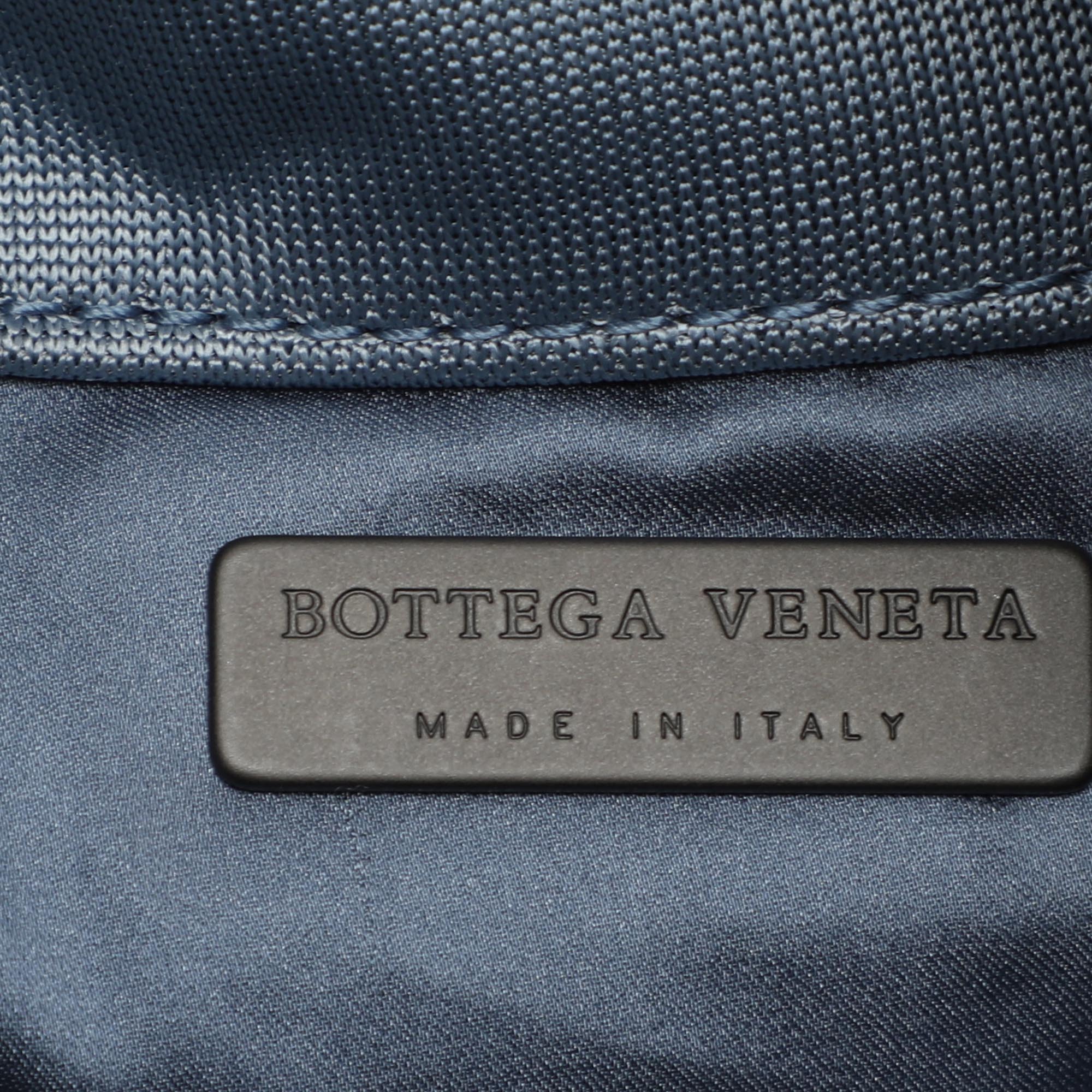 Bottega Veneta Light Blue Intrecciato Fabric Duo Shoulder Bag