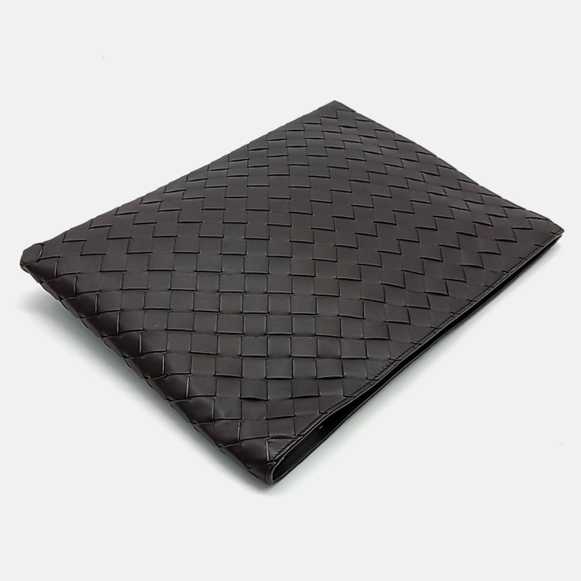 Bottega Veneta Brown Leather Bottega Veneta Mesh Clutch