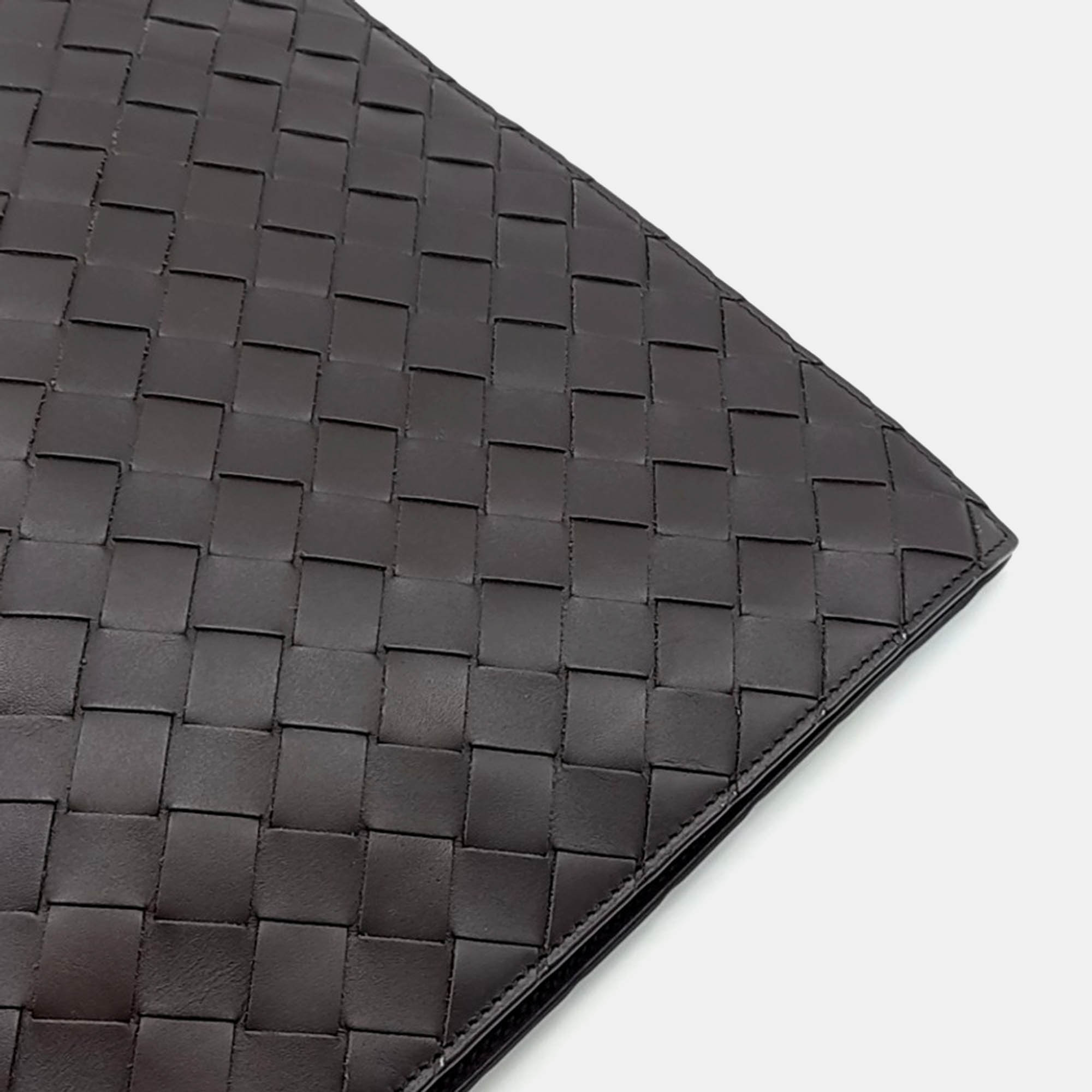 Bottega Veneta Brown Leather Bottega Veneta Mesh Clutch