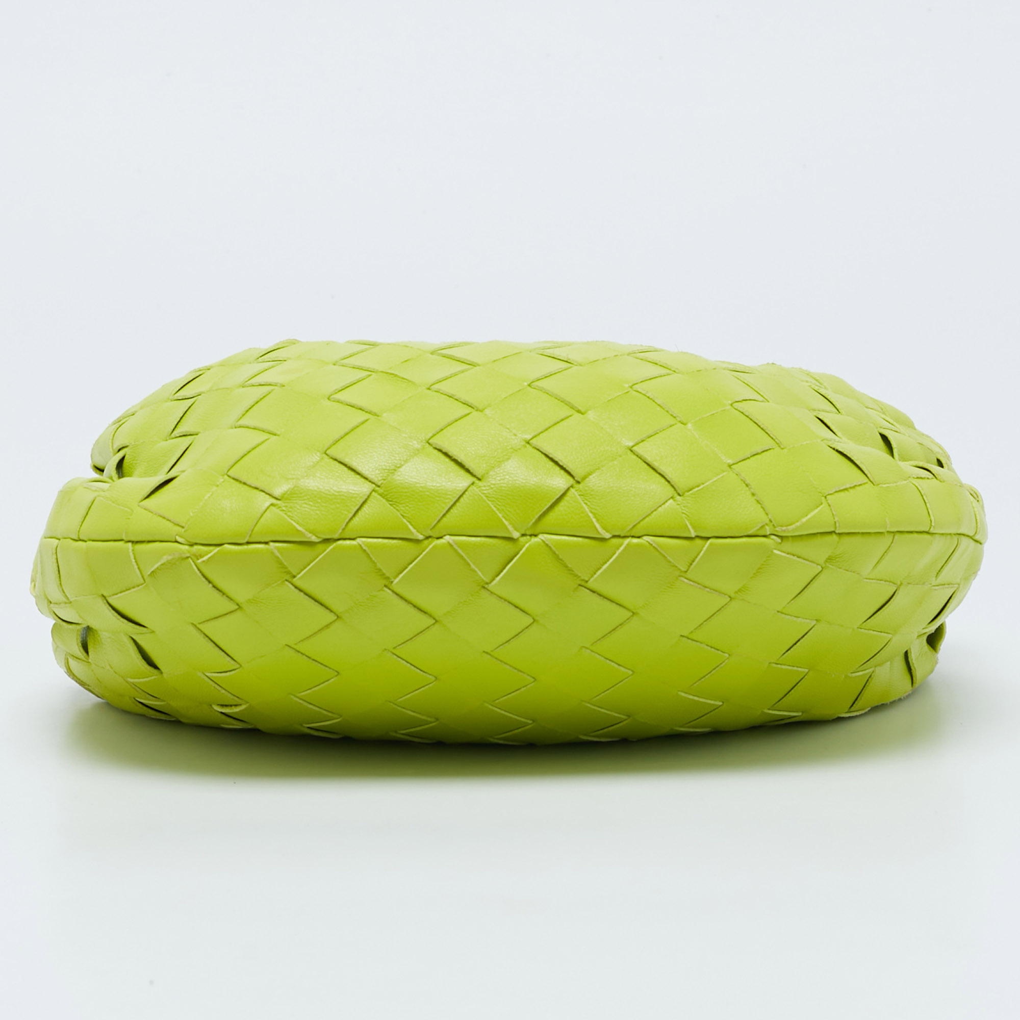 Bottega Veneta Lime Green Intrecciato Leather Mini Jodie Hobo